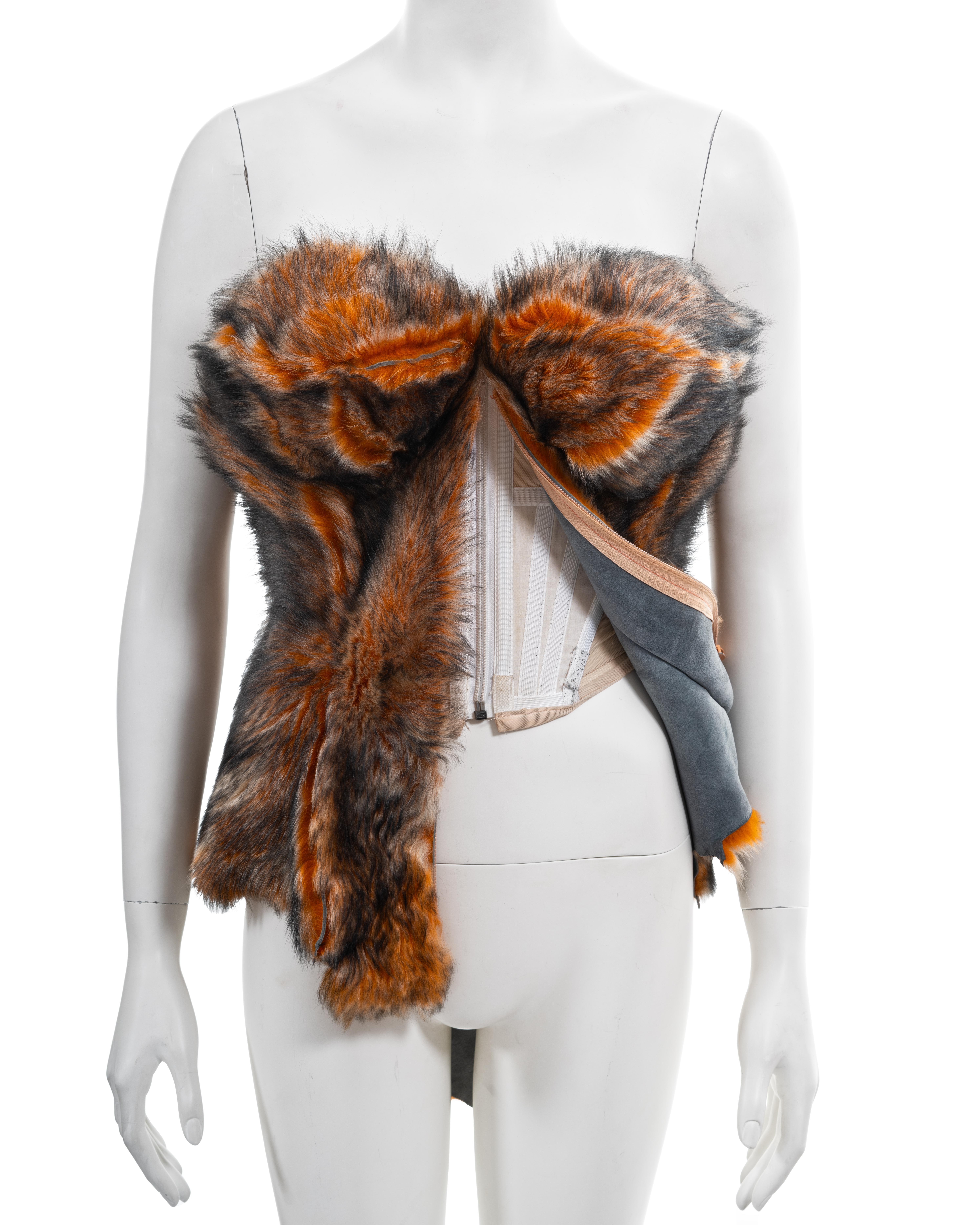 Vivienne Westwood 'Vive la Cocotte' orange sheepskin strapless corset, fw 1995 12
