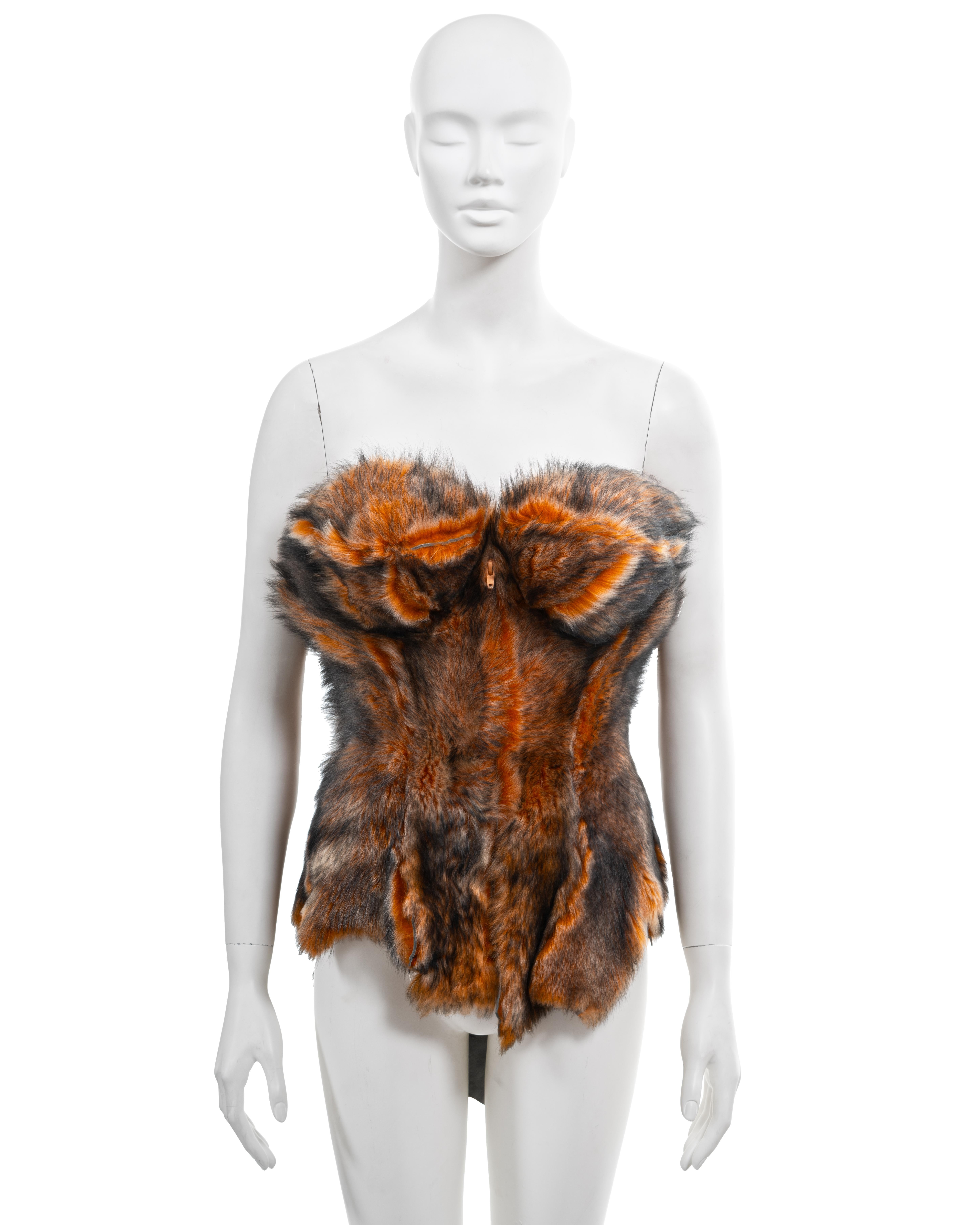 Vivienne Westwood 'Vive la Cocotte' orange sheepskin strapless corset, fw 1995 In Excellent Condition In London, GB