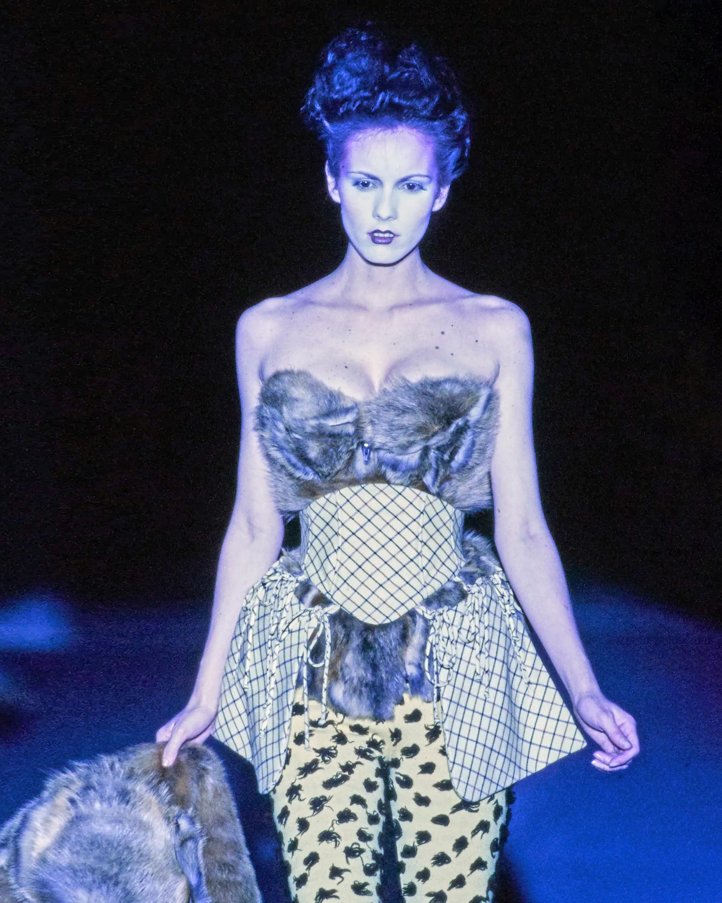Vivienne Westwood 'Vive la Cocotte' orange sheepskin strapless corset, fw 1995 1
