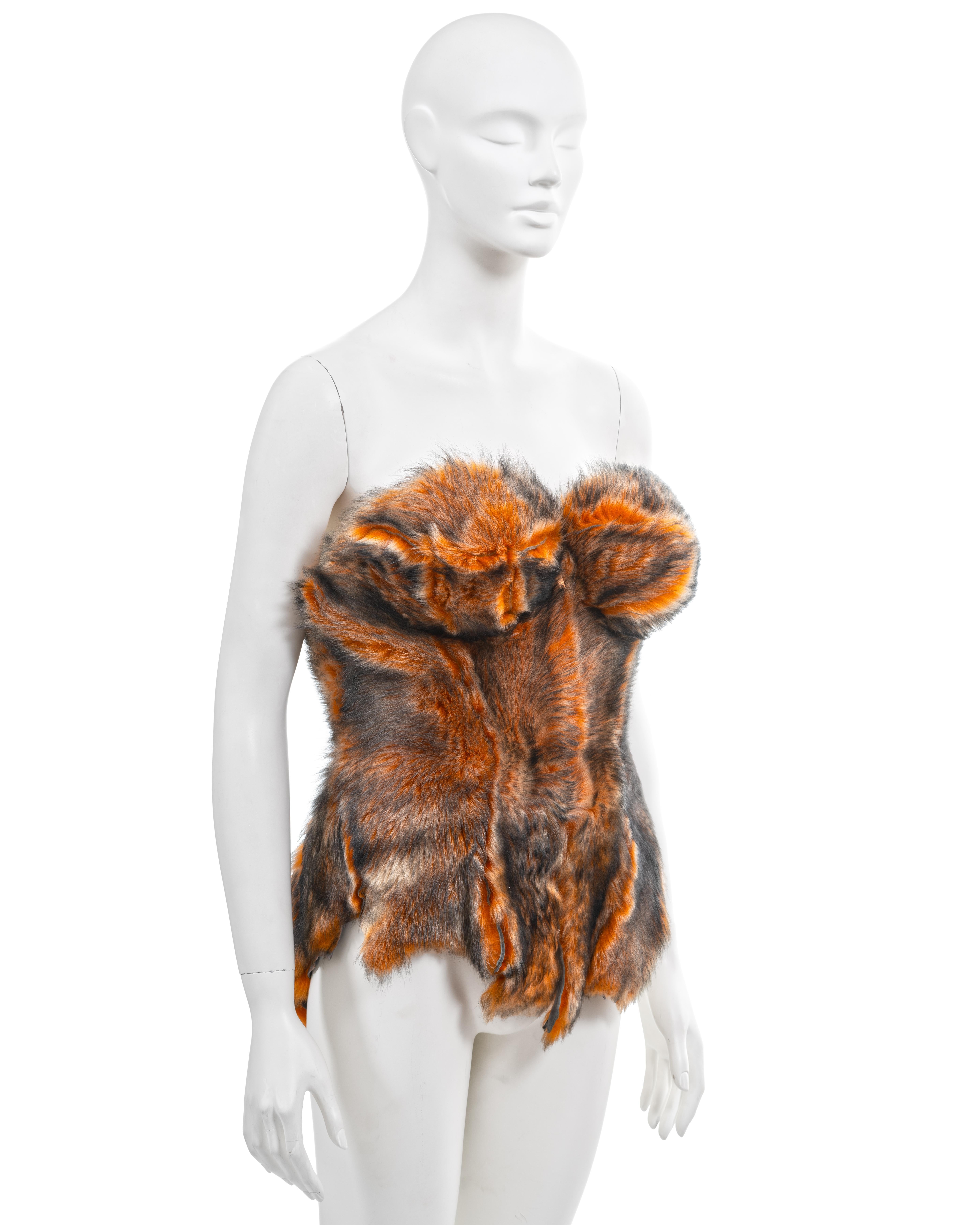 Vivienne Westwood 'Vive la Cocotte' orange sheepskin strapless corset, fw 1995 3