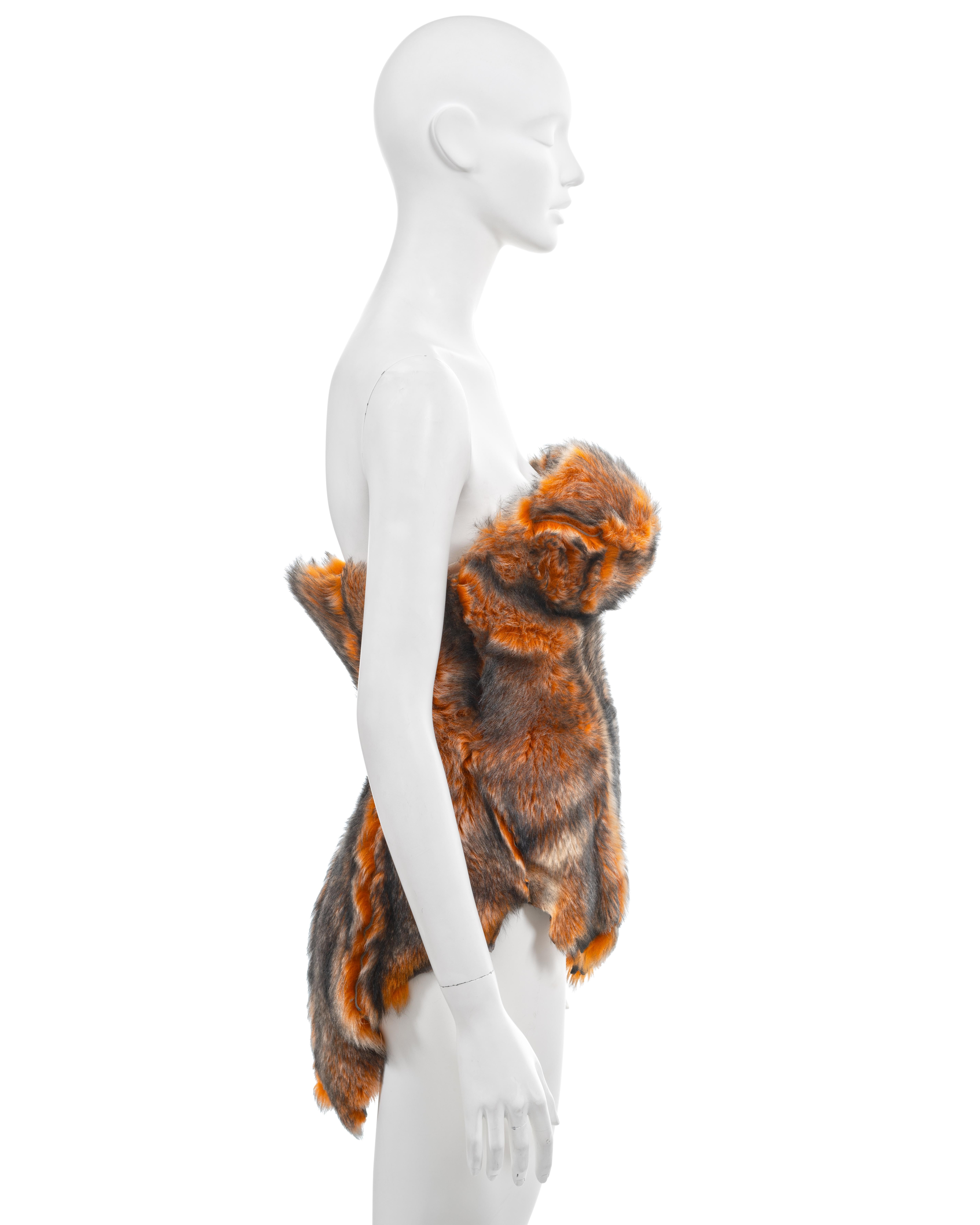 Vivienne Westwood 'Vive la Cocotte' orange sheepskin strapless corset, fw 1995 5