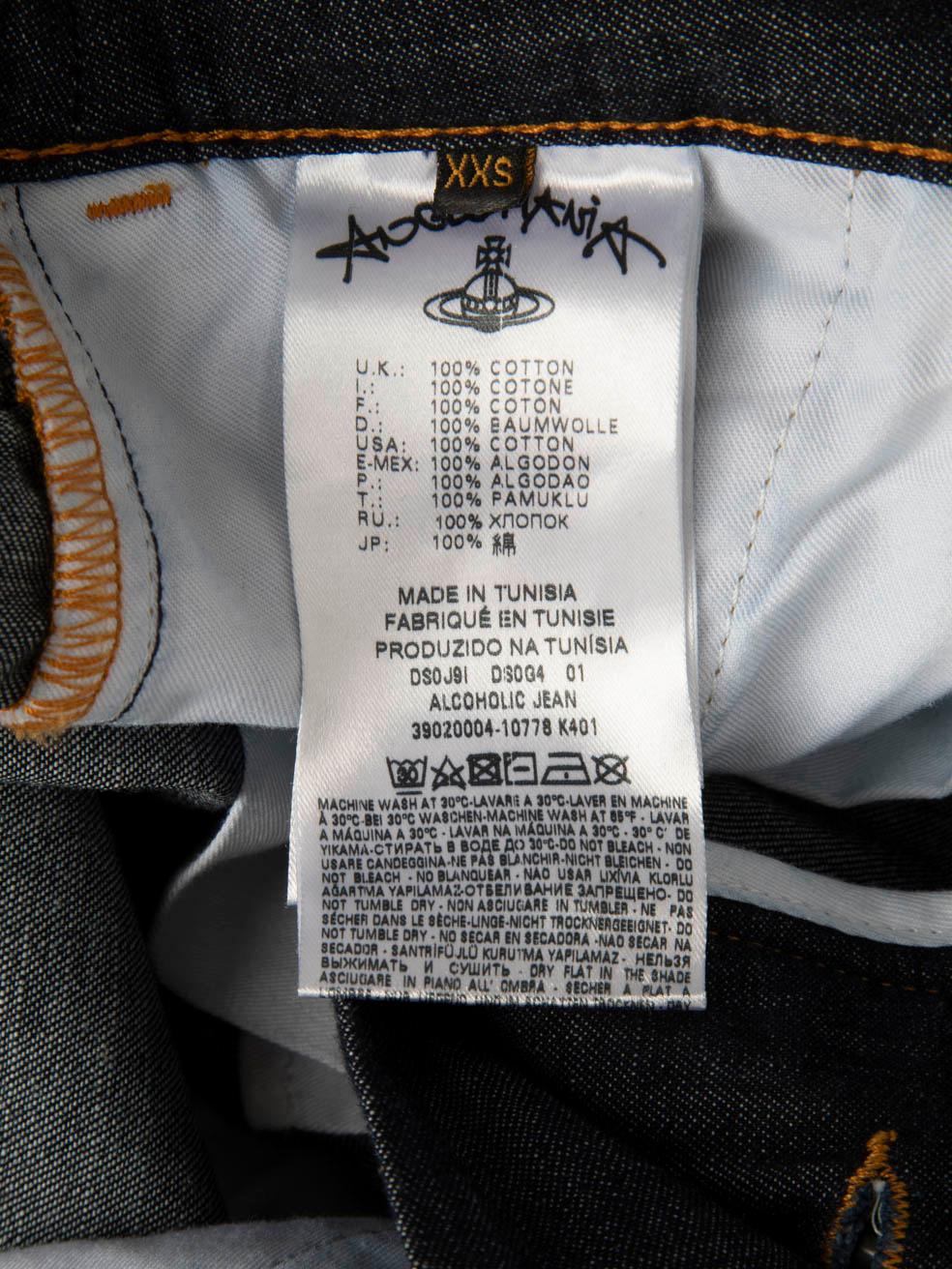 Vivienne Westwood Vivienne Westwood Anglomania Blue Denim Tapered Jeans Taille XXS en vente 2