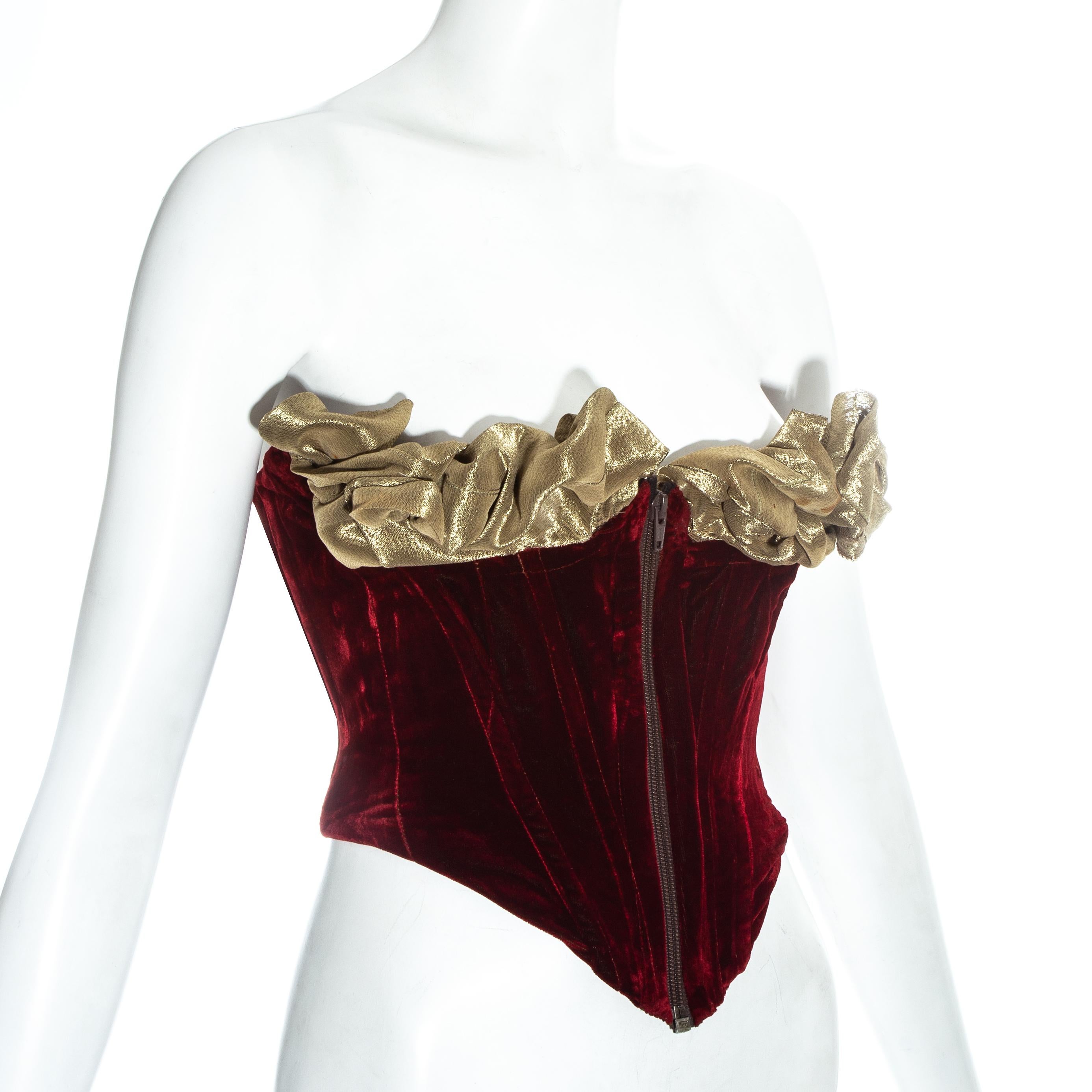 red velvet corset top