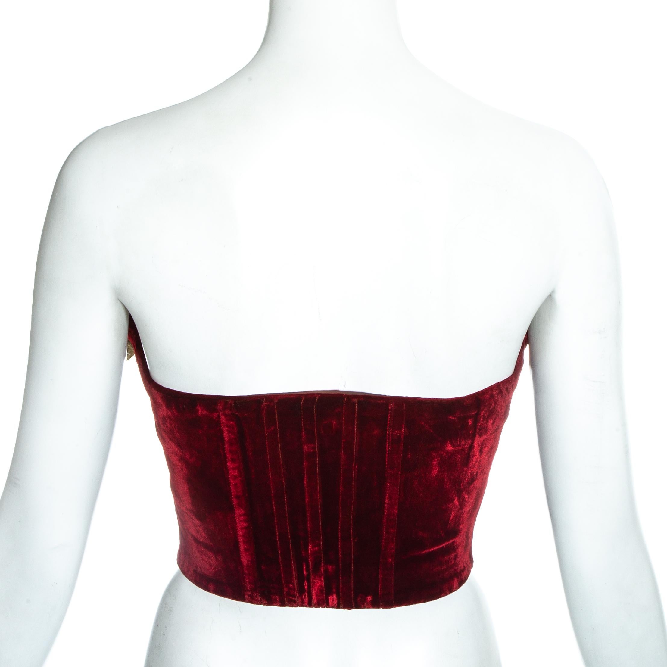 Vivienne Westwood 'Voyage to Cythera' red velvet corset, fw 1989 In Good Condition In London, GB
