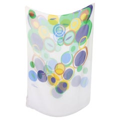 Vivienne Westwood White Blue Silk Polka Dot Scarf