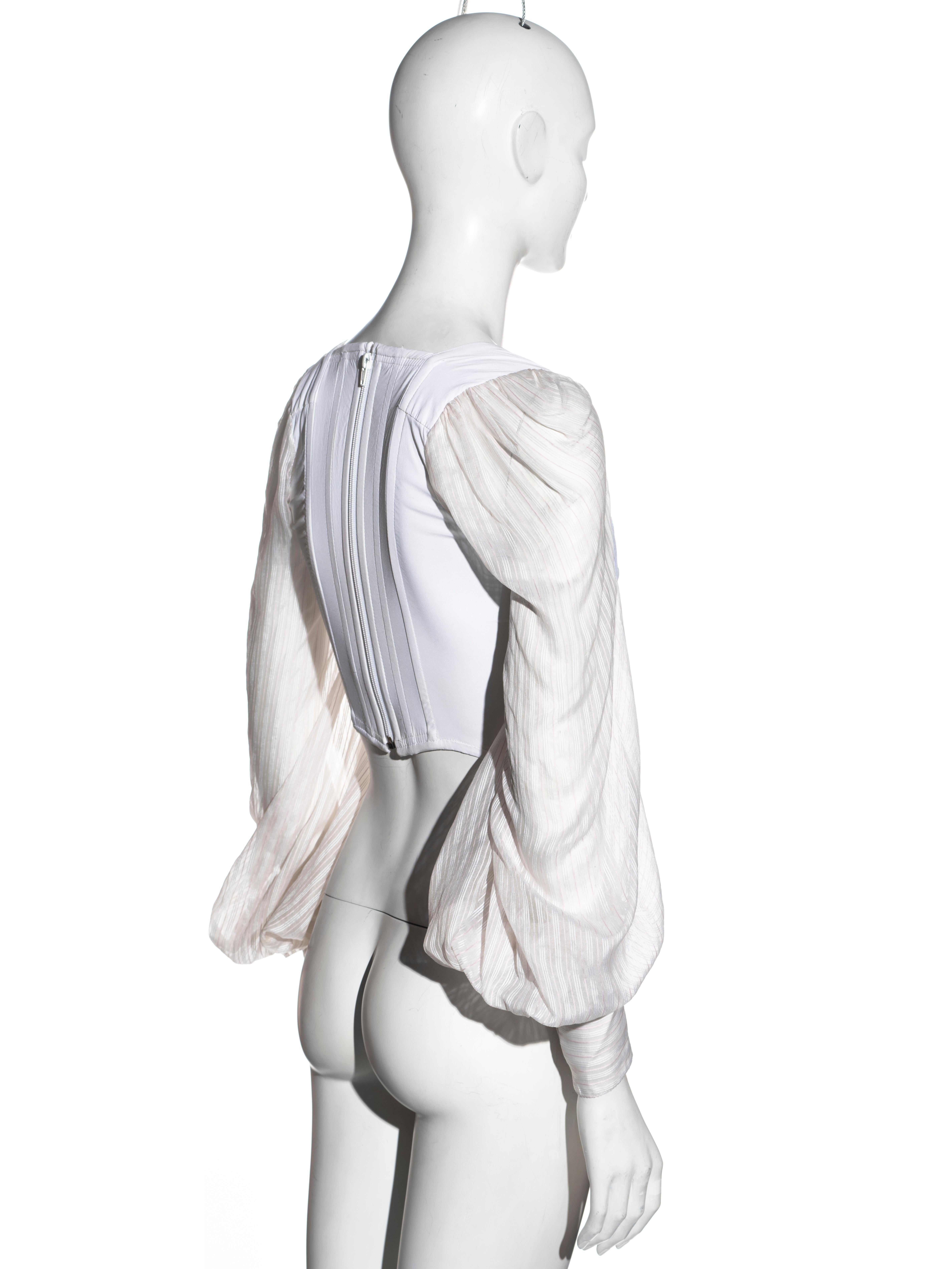 Vivienne Westwood white corset with bishop sleeves, ss 1995 2