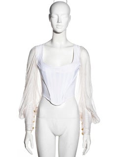 Vivienne Westwood white corset with bishop sleeves, ss 1995