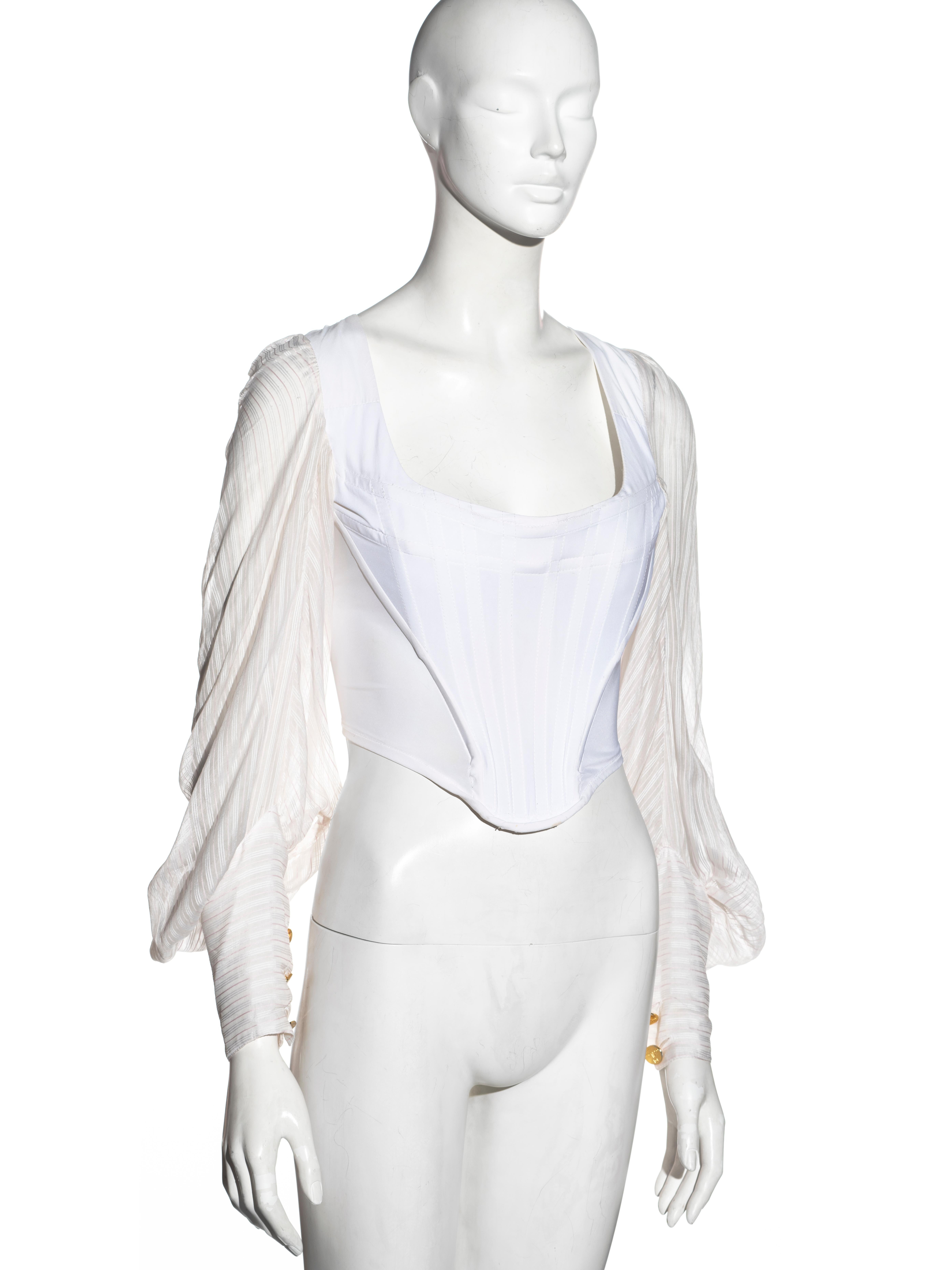 white corset top long sleeve