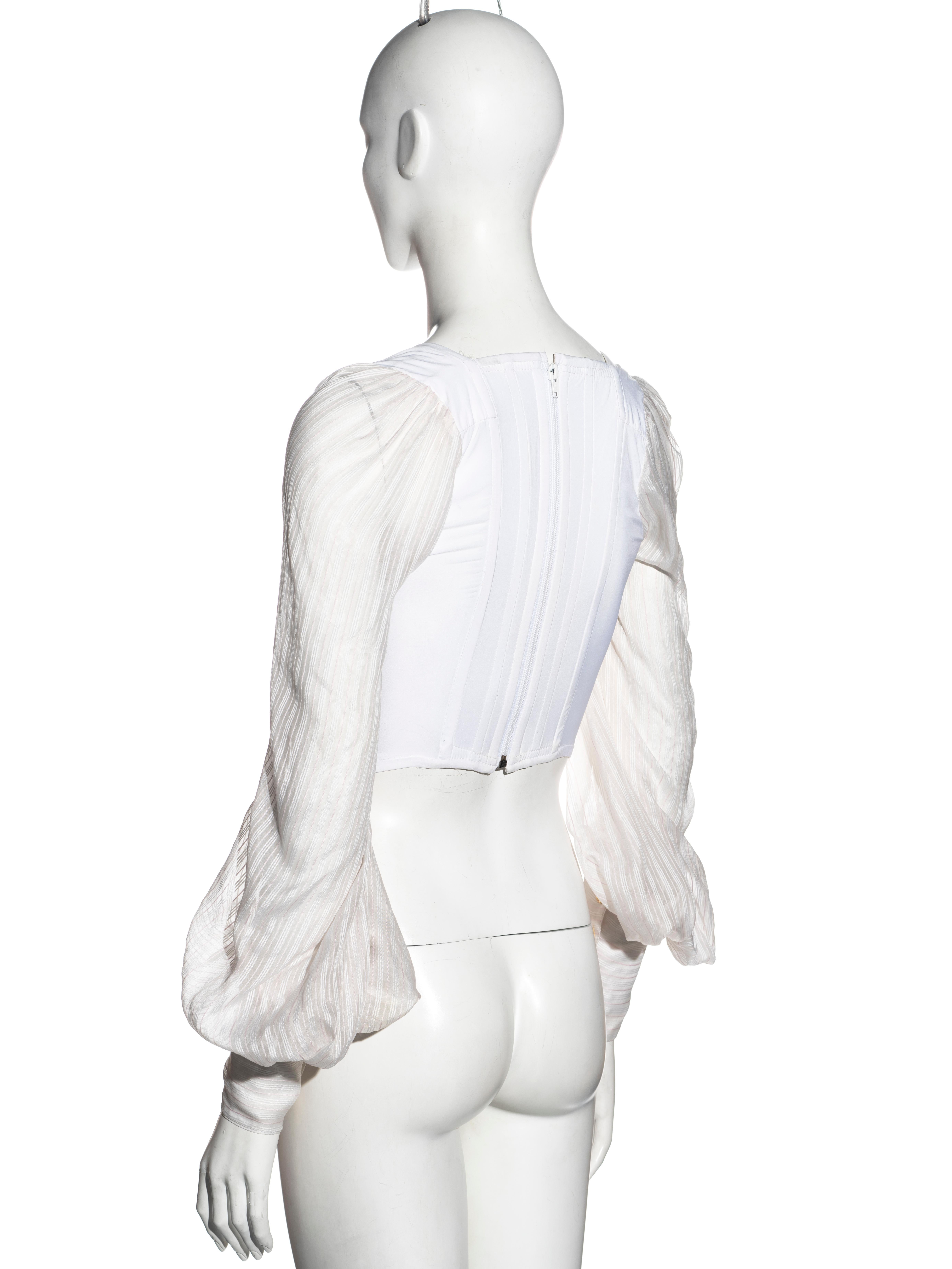 Vivienne Westwood white corset with bishop sleeves, ss 1995 In Good Condition In London, GB