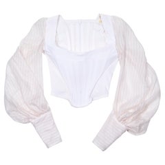 Vivienne Westwood white corset with bishop sleeves, ss 1995