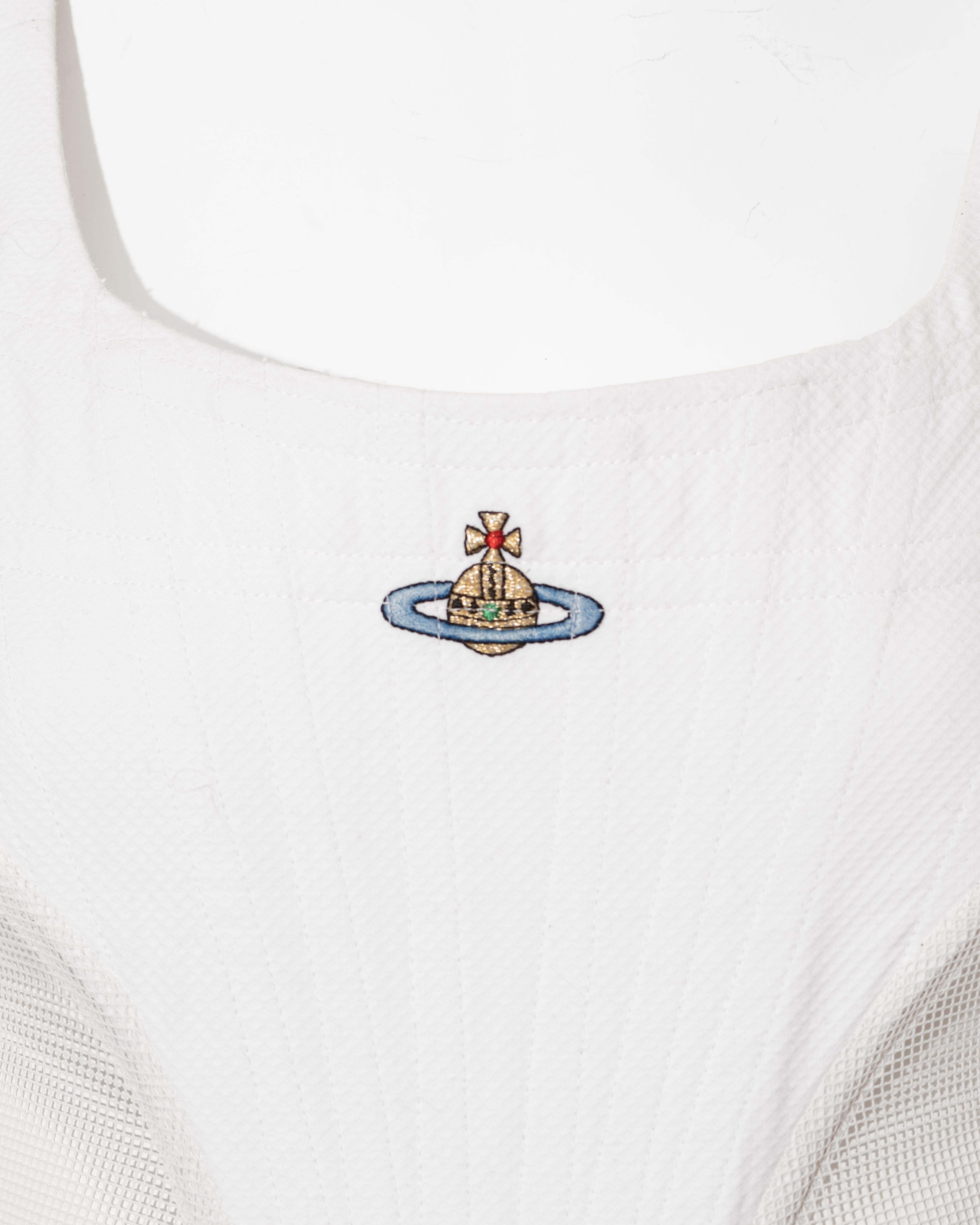 Vivienne Westwood Korsett aus weißer Baumwolle und Mesh:: ss 1994 (Grau)