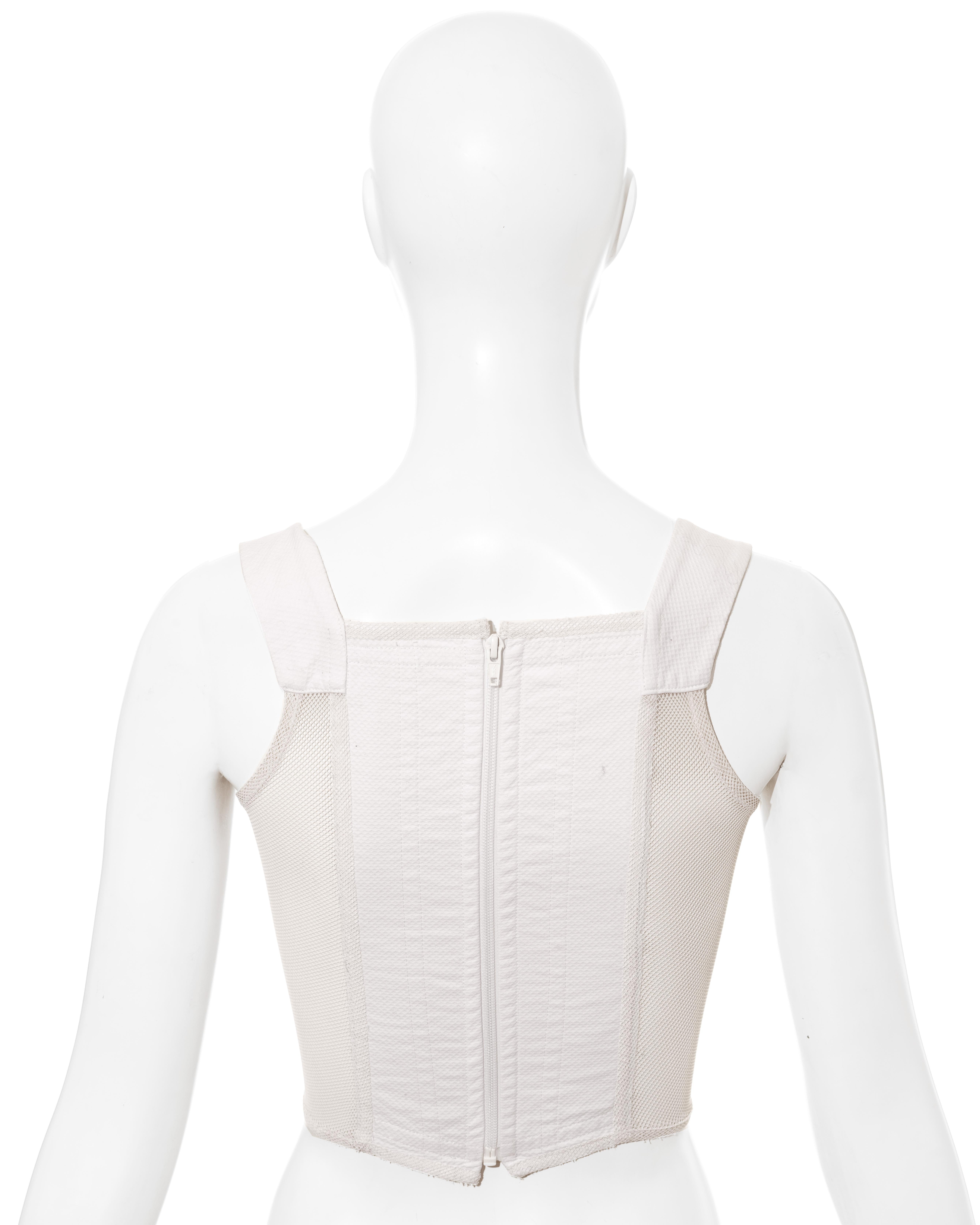 Vivienne Westwood Korsett aus weißer Baumwolle und Mesh:: ss 1994 Damen