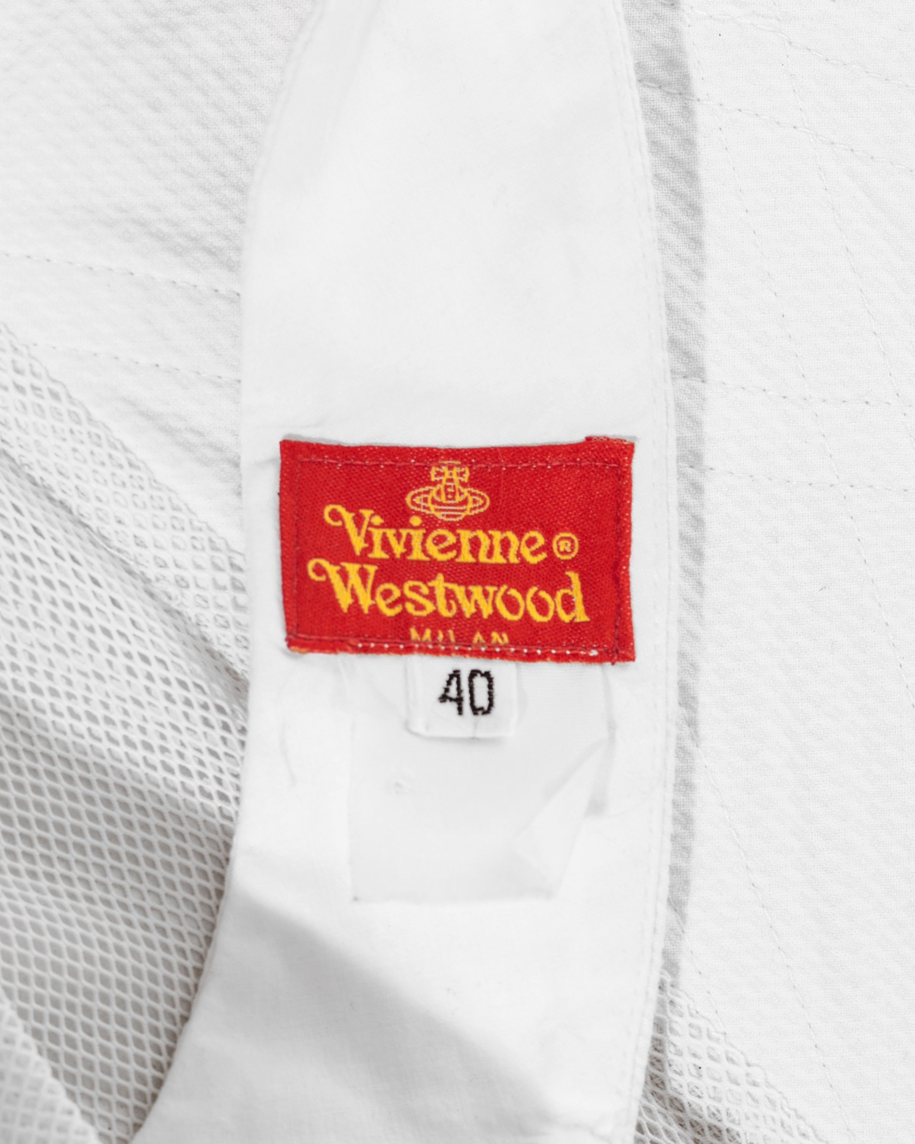 Vivienne Westwood Korsett aus weißer Baumwolle und Mesh:: ss 1994 2