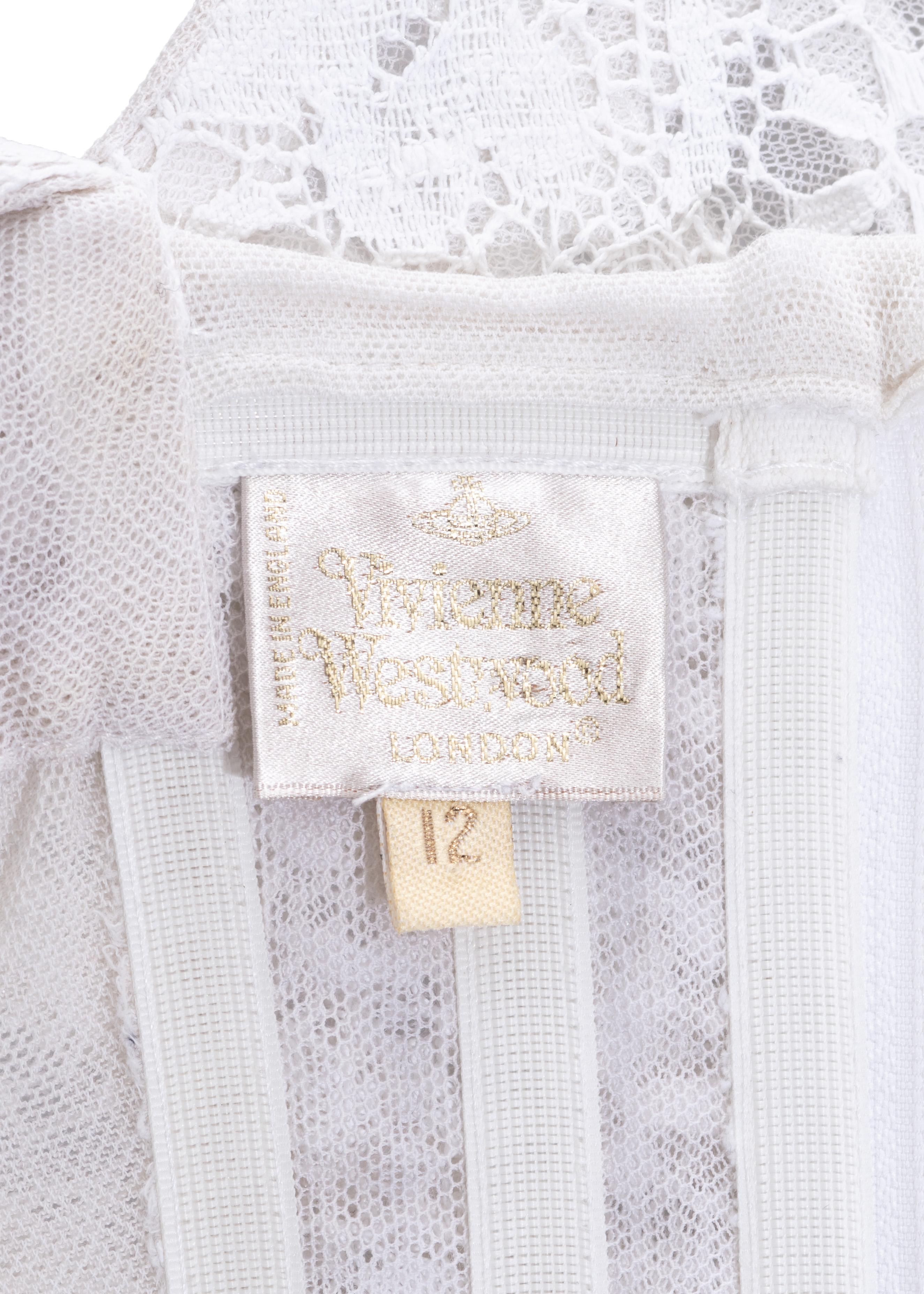 Women's Vivienne Westwood white cotton lace corset, fw 1994
