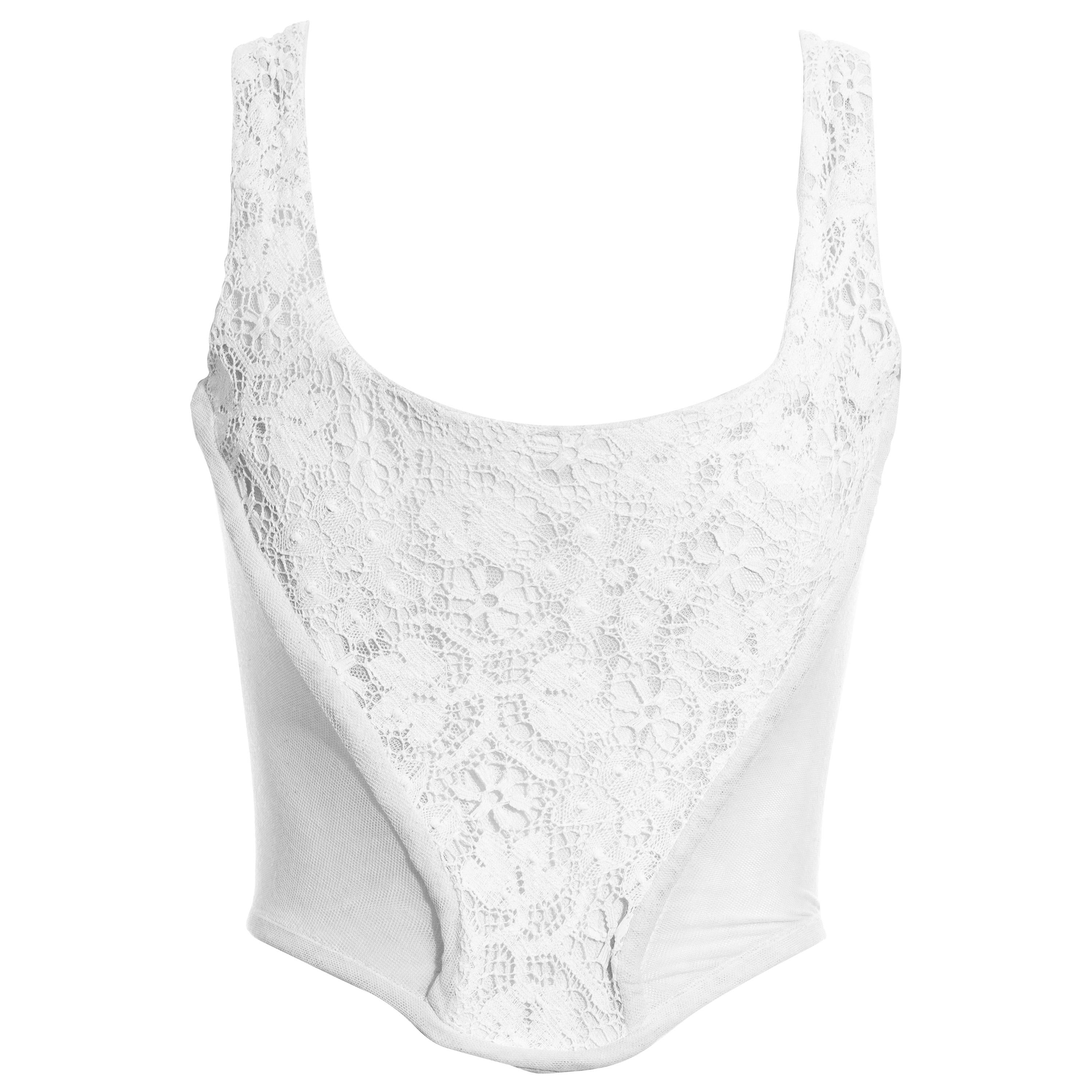 Vivienne Westwood white cotton lace corset, fw 1994