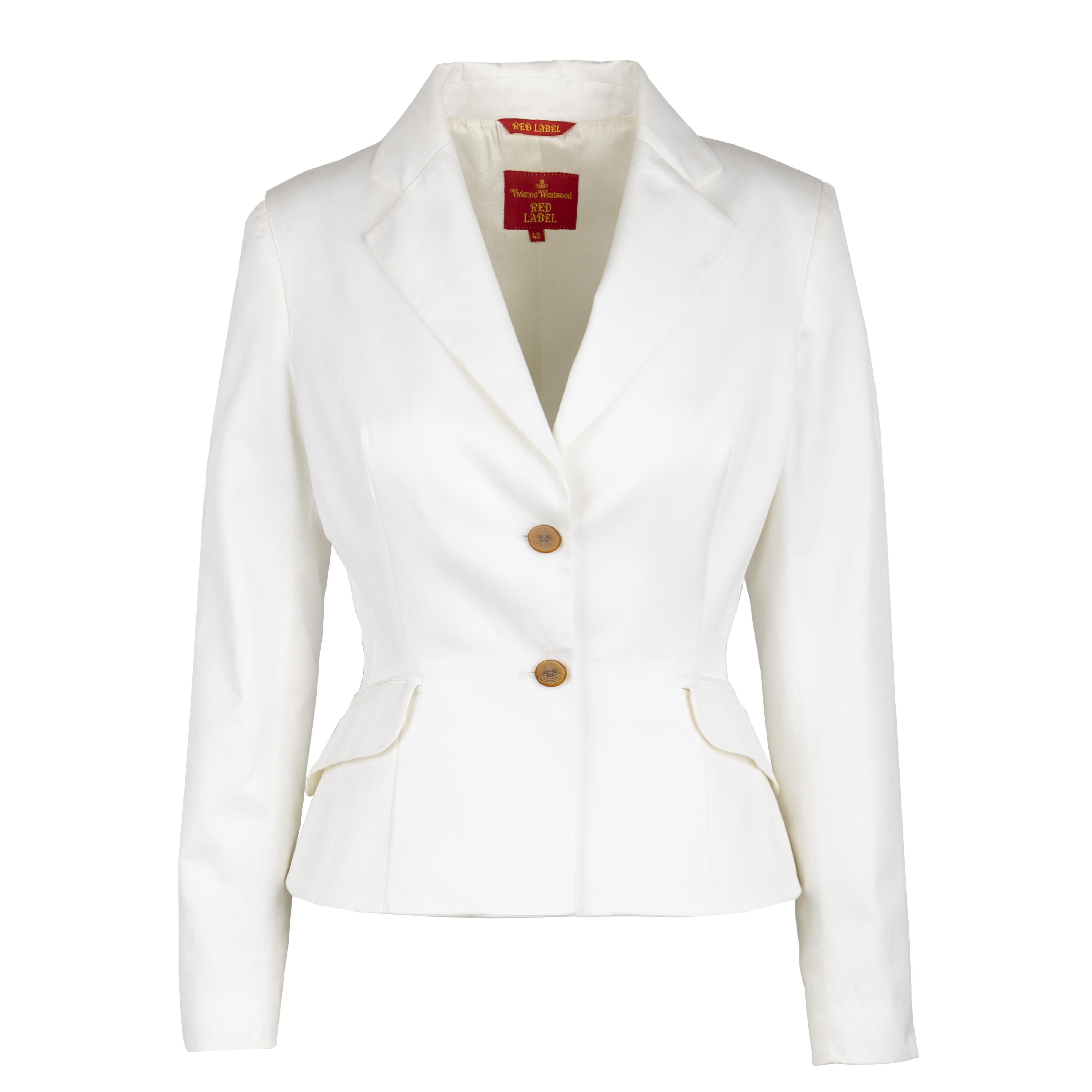 Vivienne Westwood White Cotton Skirt and Jacket Set - '10s In Excellent Condition In Milano, IT