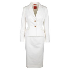 Vivienne Westwood White Cotton Skirt and Jacket Set - '10s