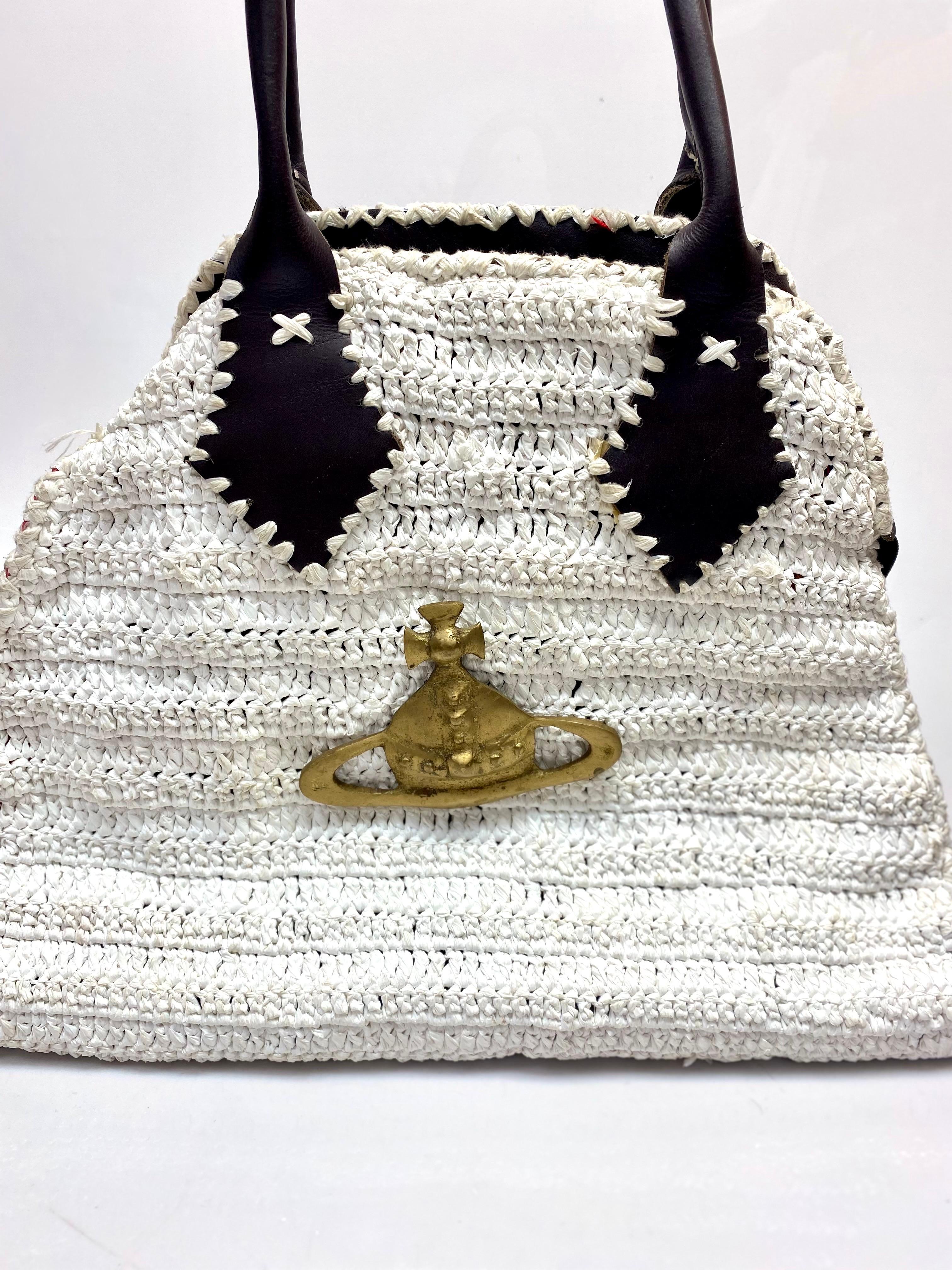 Women's Vivienne Westwood White Crochet Handbag  For Sale