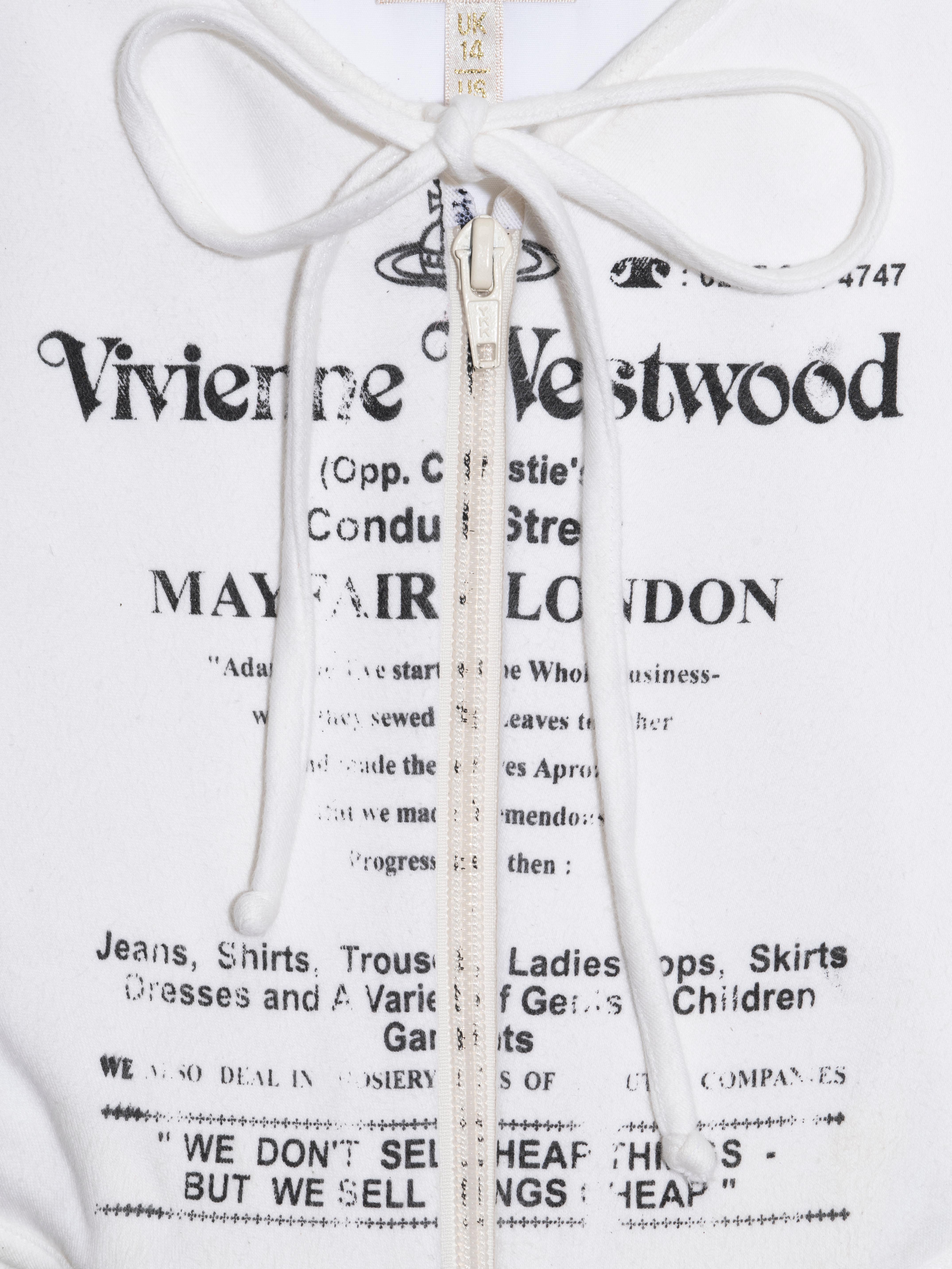 Vivienne Westwood - Corset en jersey blanc Conduit Street, printemps-été 2002 Excellent état - En vente à London, GB