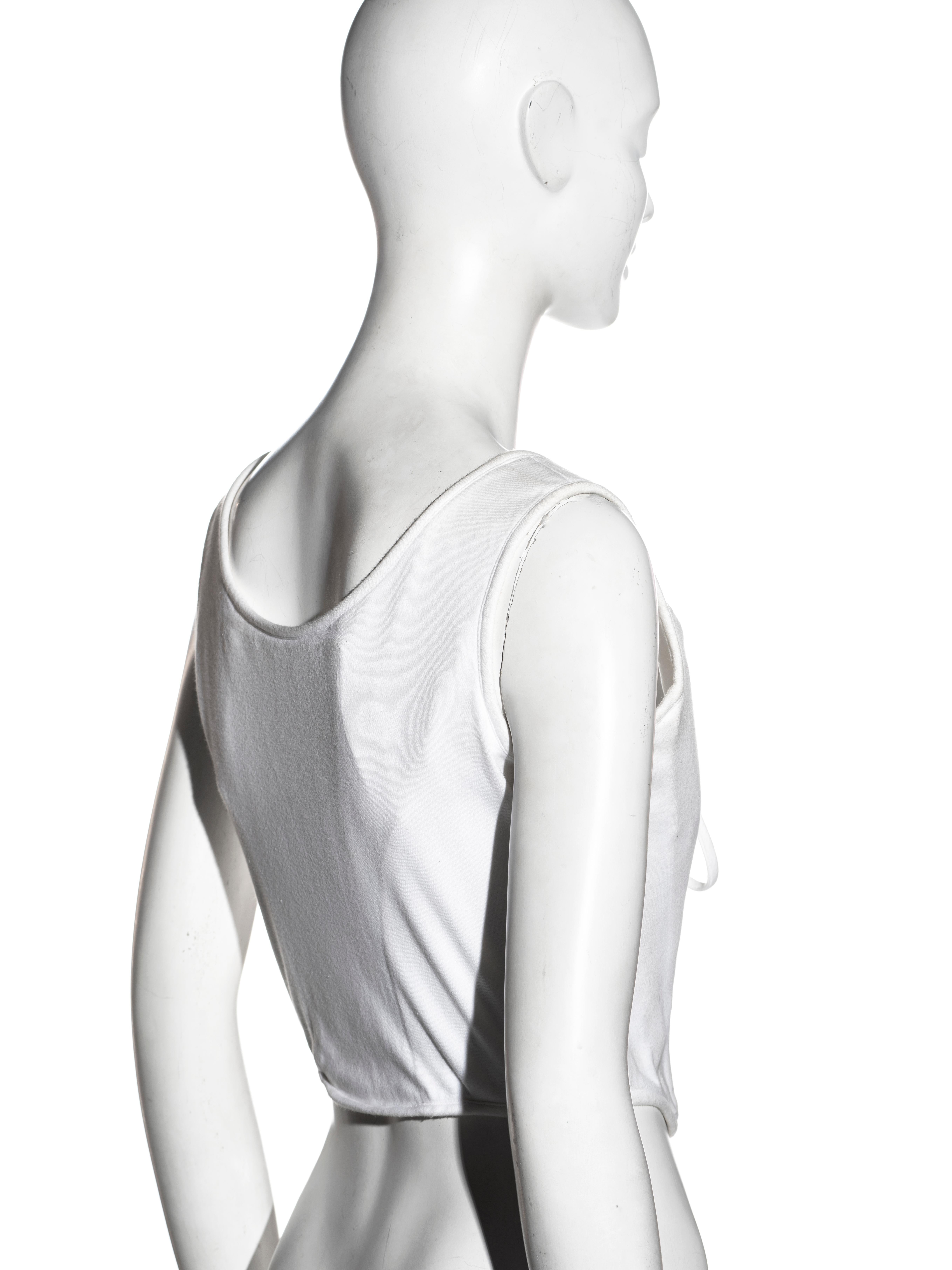 Women's Vivienne Westwood white jersey Conduit Street corset, ss 2002 For Sale