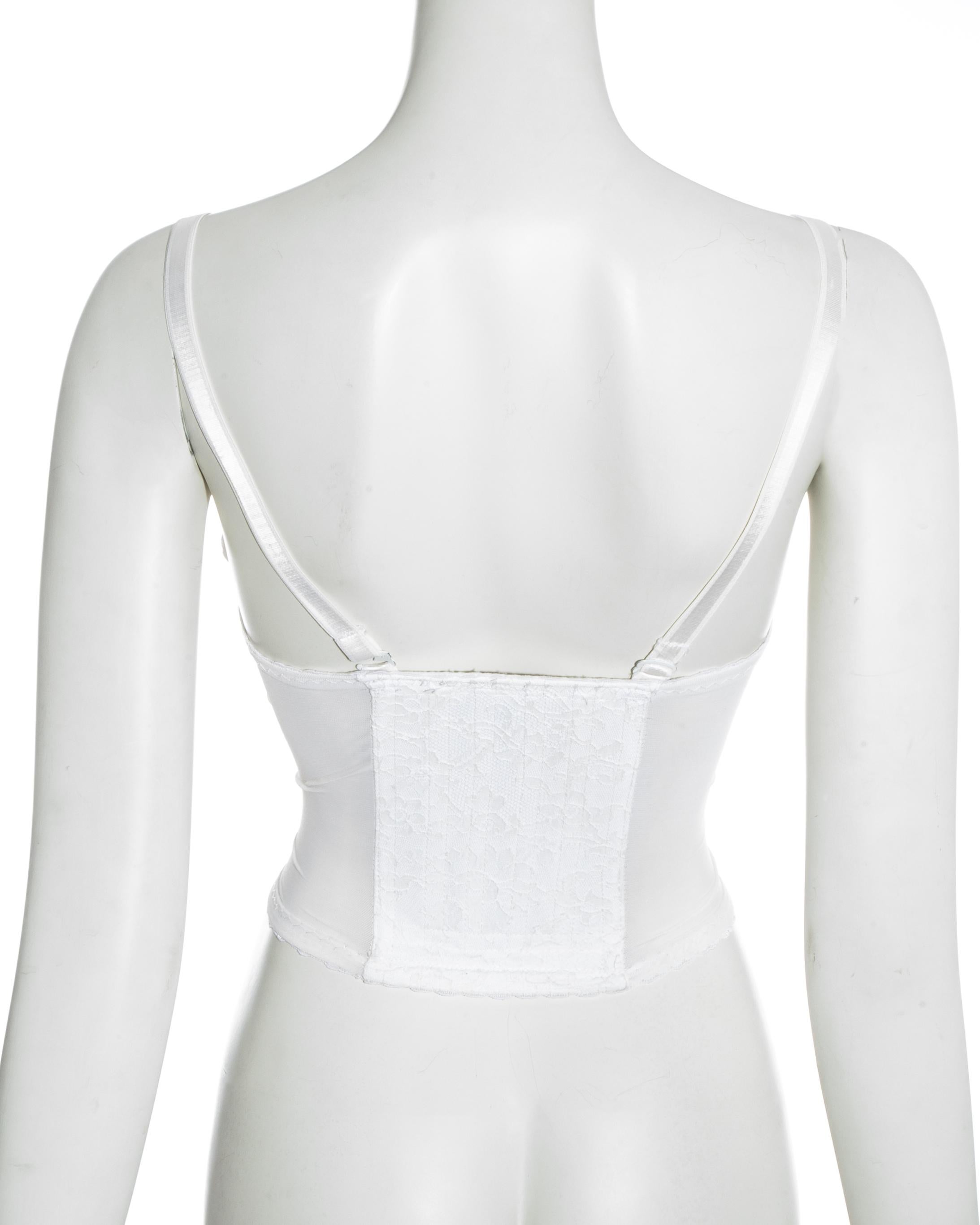 Women's Vivienne Westwood white lace corset with padded breast-cups, fw 1995