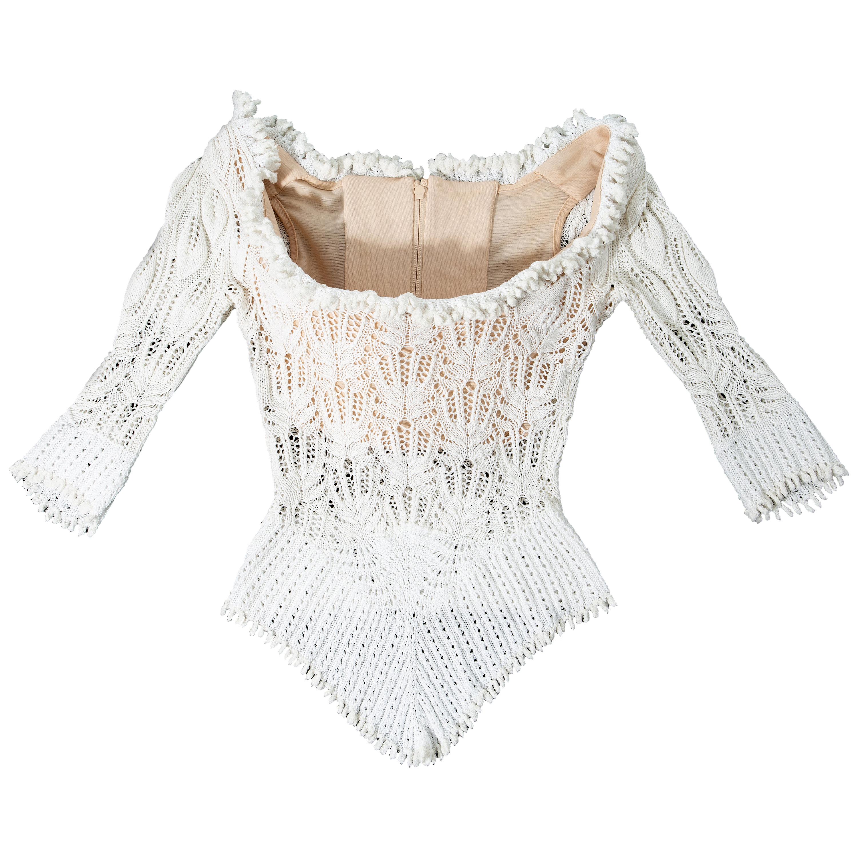 Vivienne Westwood white lace knit corset, ss 1994