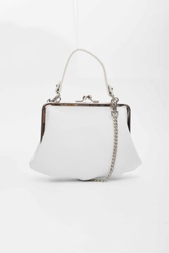Vivienne Westwood White Leather Granny Frame Bag