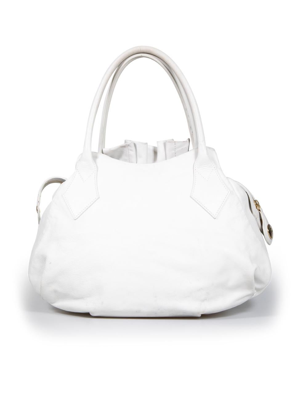 Vivienne Westwood White Leather Shoulder Bag In Good Condition For Sale In London, GB