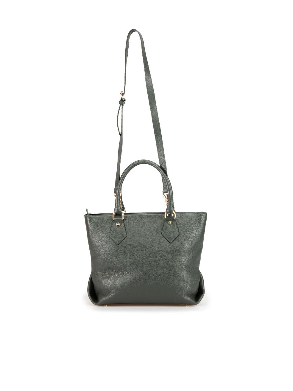 Vivienne Westwood Women's Dark Green Leather Spencer Tote Bag In New Condition In London, GB