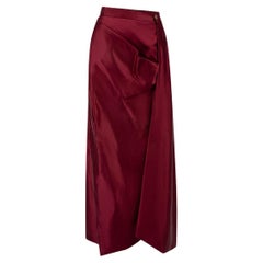 Vivienne Westwood Women's Maroon Silk High Waist Maxi Skirt