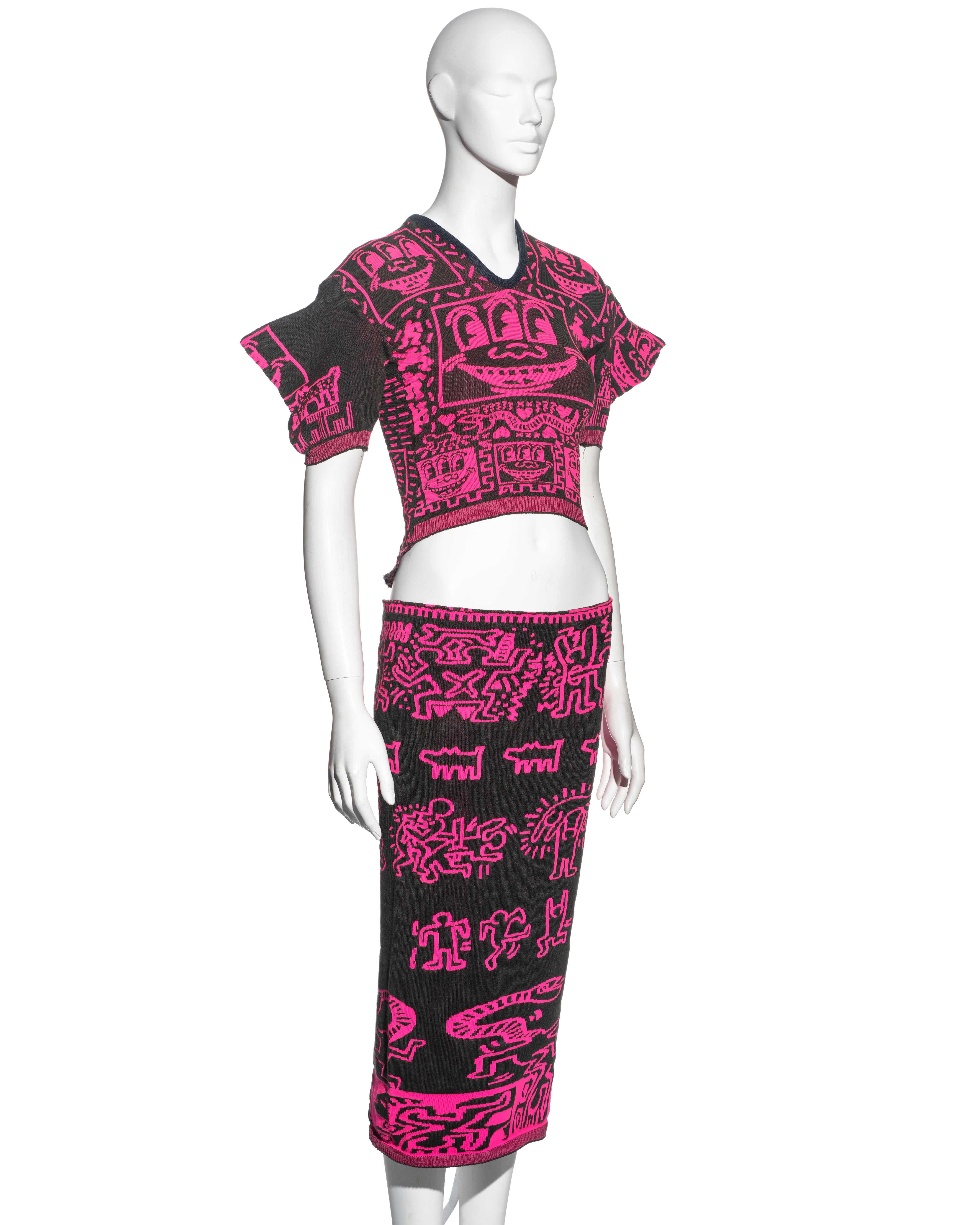 Brown Vivienne Westwood x Malcolm McLaren x Keith Haring 'Witches' skirt suit, fw 1983 For Sale