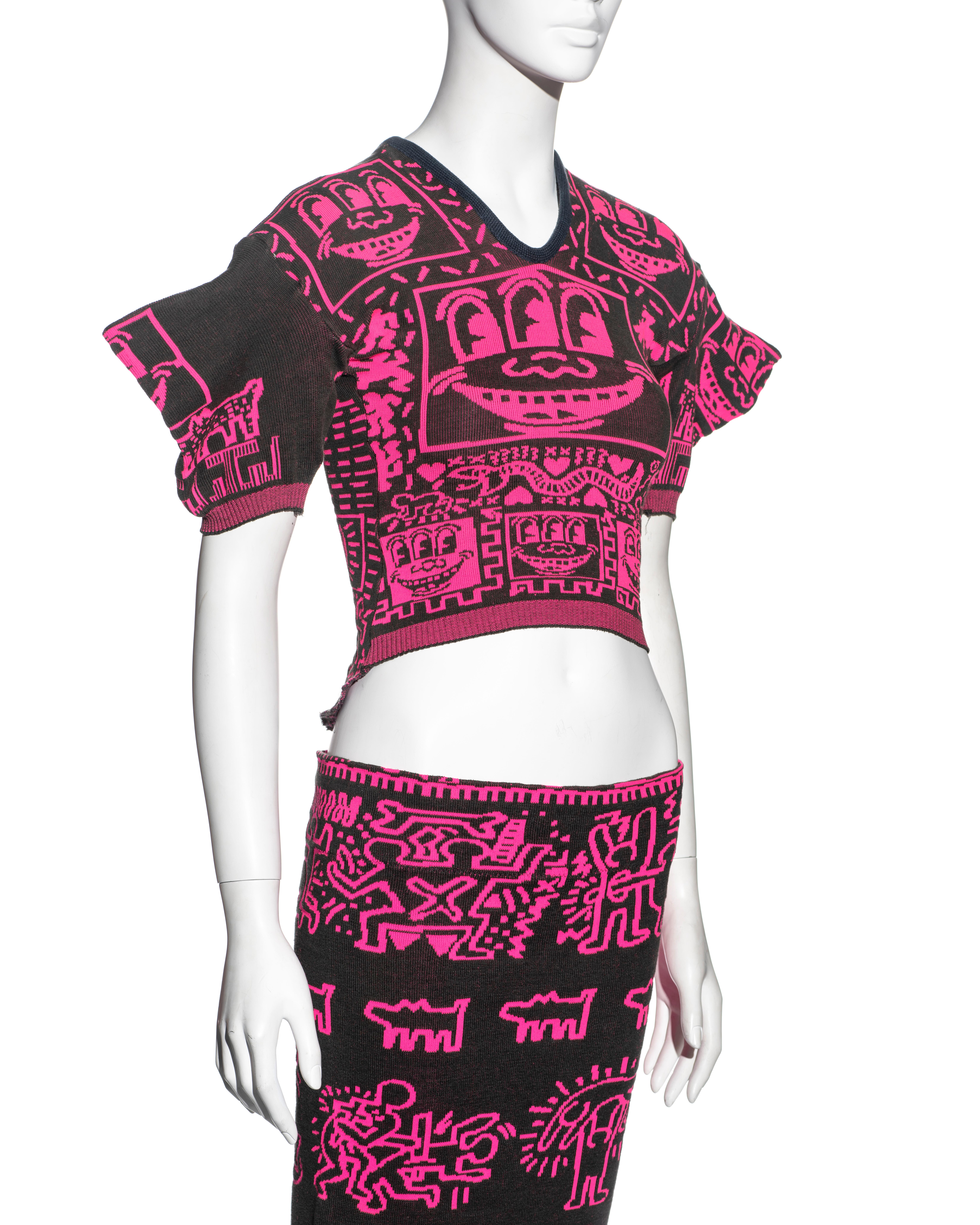 Vivienne Westwood x Malcolm McLaren x Keith Haring 'Witches' skirt suit, fw 1983 In Good Condition For Sale In London, GB