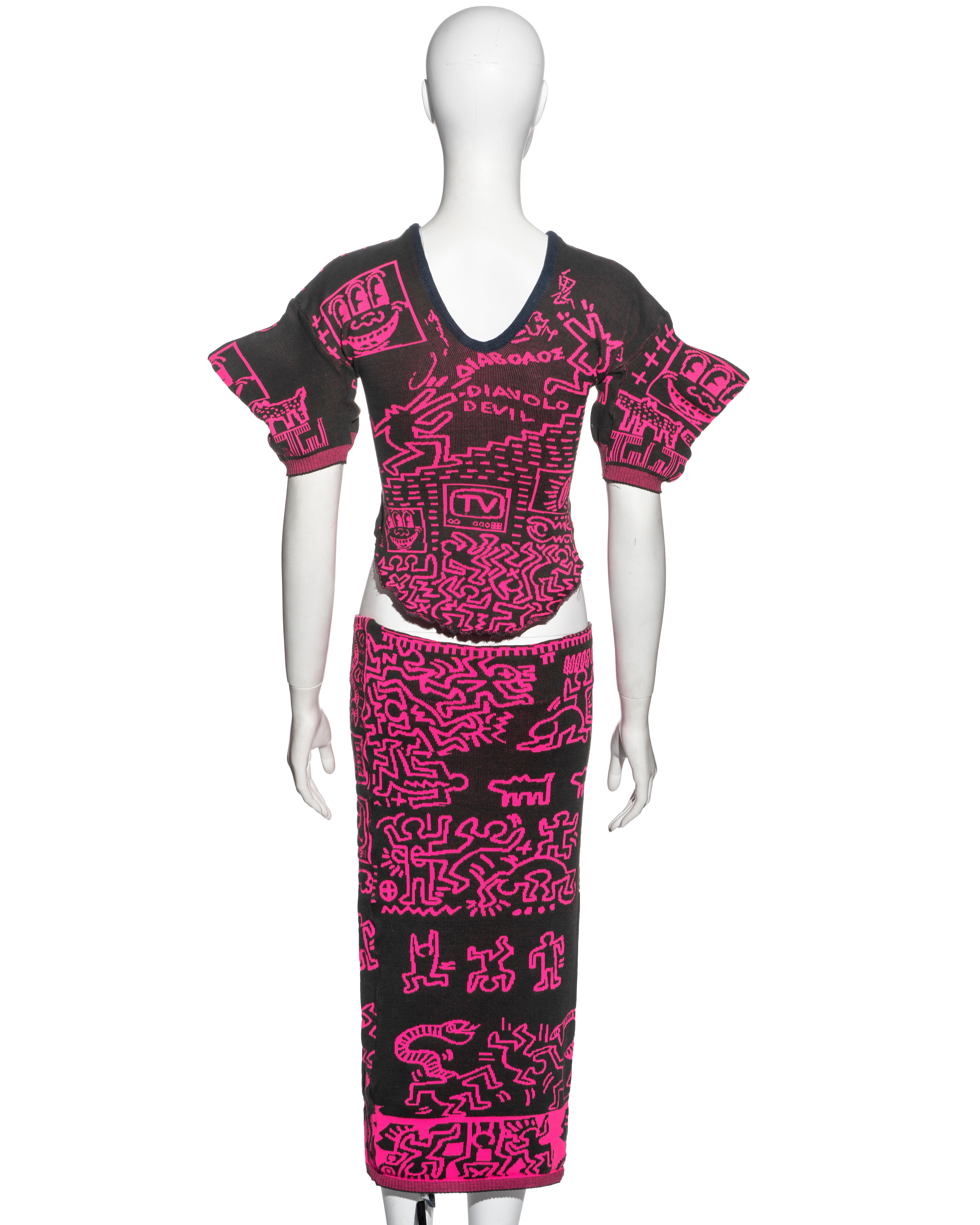 Women's Vivienne Westwood x Malcolm McLaren x Keith Haring 'Witches' skirt suit, fw 1983 For Sale