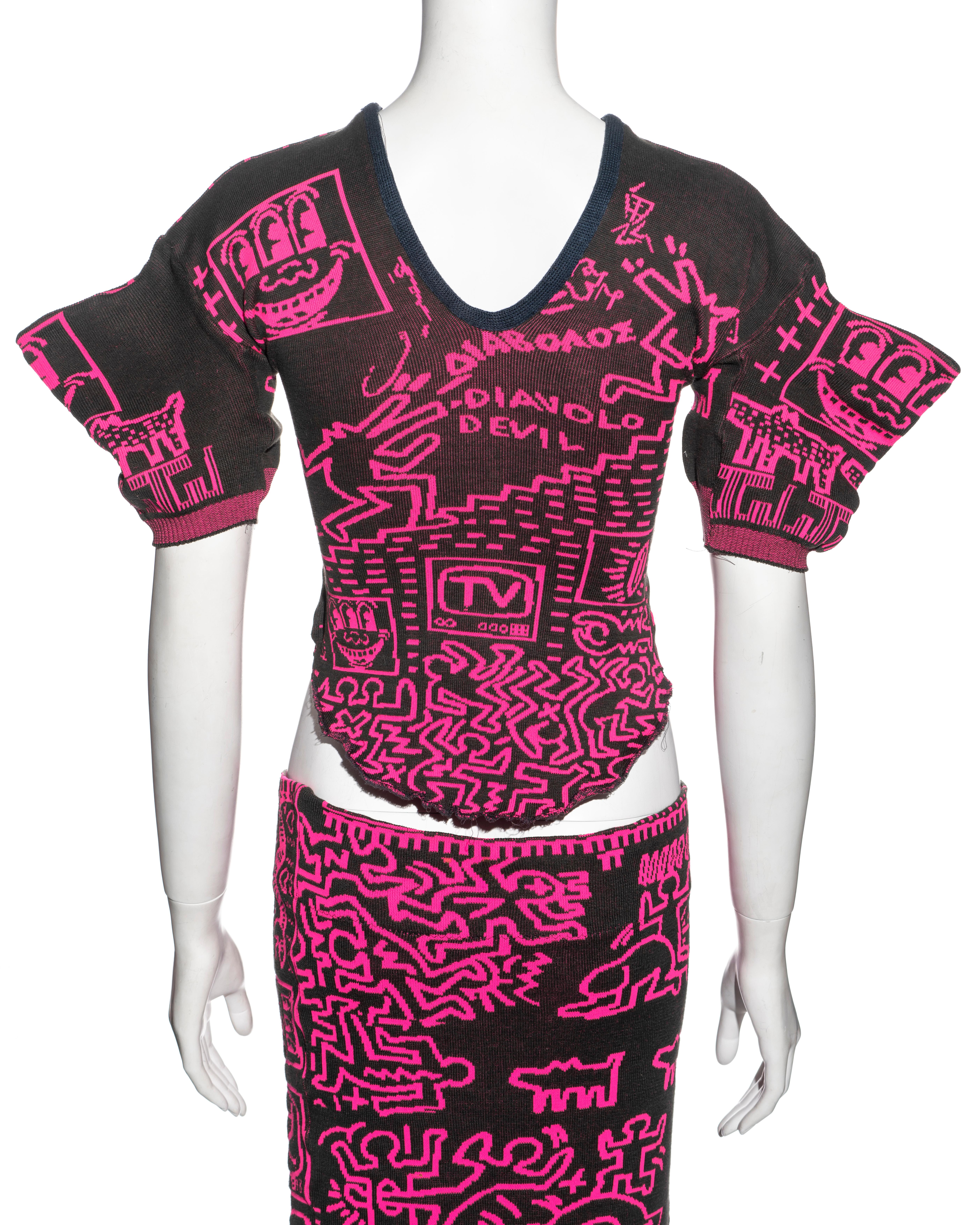 Vivienne Westwood x Malcolm McLaren x Keith Haring 'Witches' skirt suit, fw 1983 For Sale 1