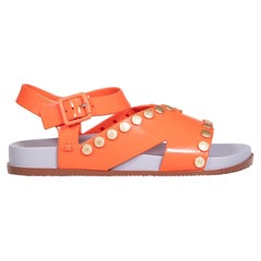 Vivienne Westwood x Melissa Orange Ciao Studded Sandals Size US 6