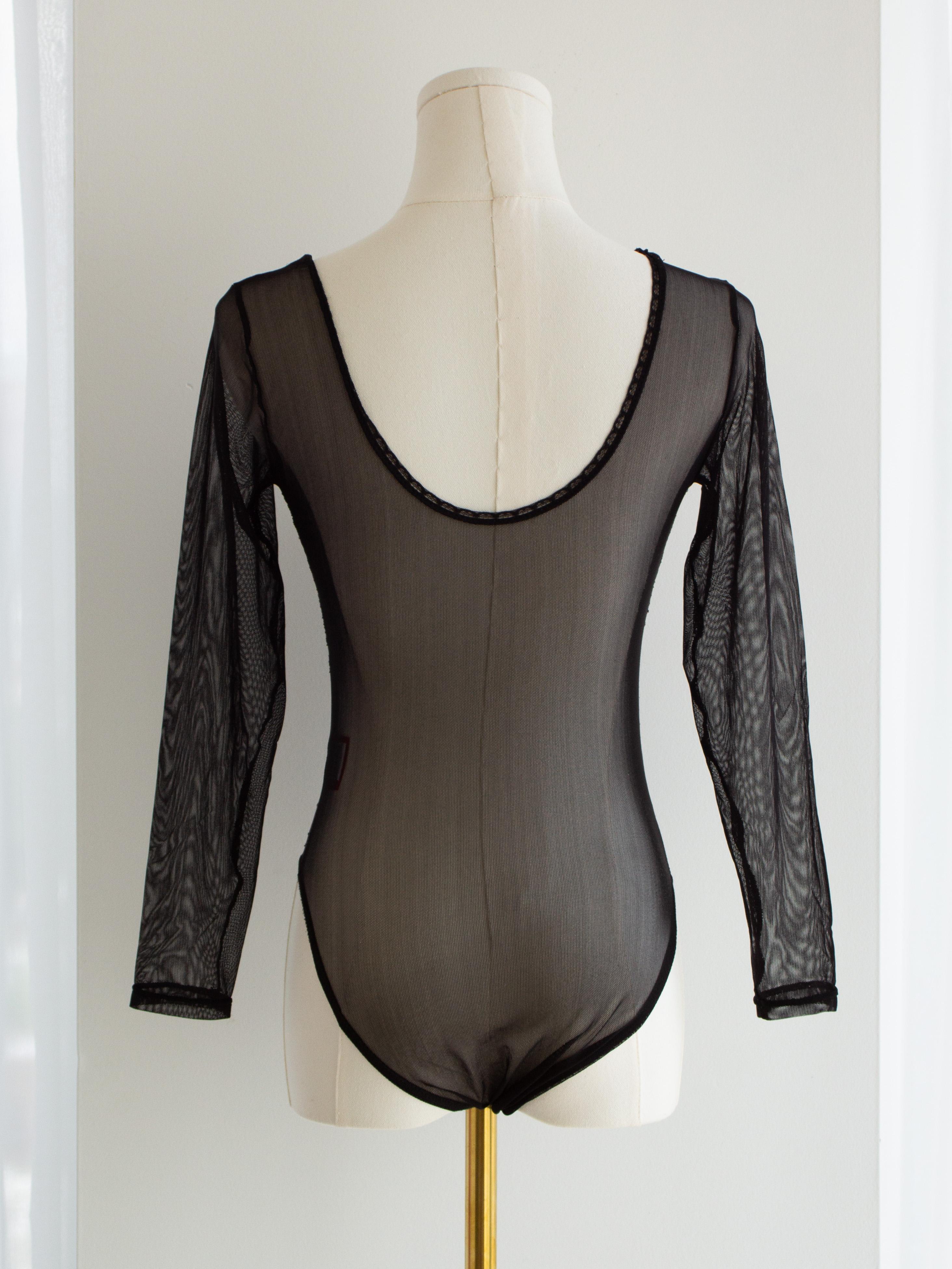 Vivienne Westwood x Sock Shop 1992 Boulle Body nero a rete trasparente in vendita 4