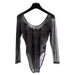 Vintage Vivienne Westwood x Sock Shop 1992 Boulle Sheer Mesh Black Bodysuit