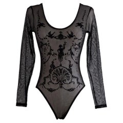Vivienne Westwood x Sock Shop 1992 Boulle Sheer Mesh Black Bodysuit