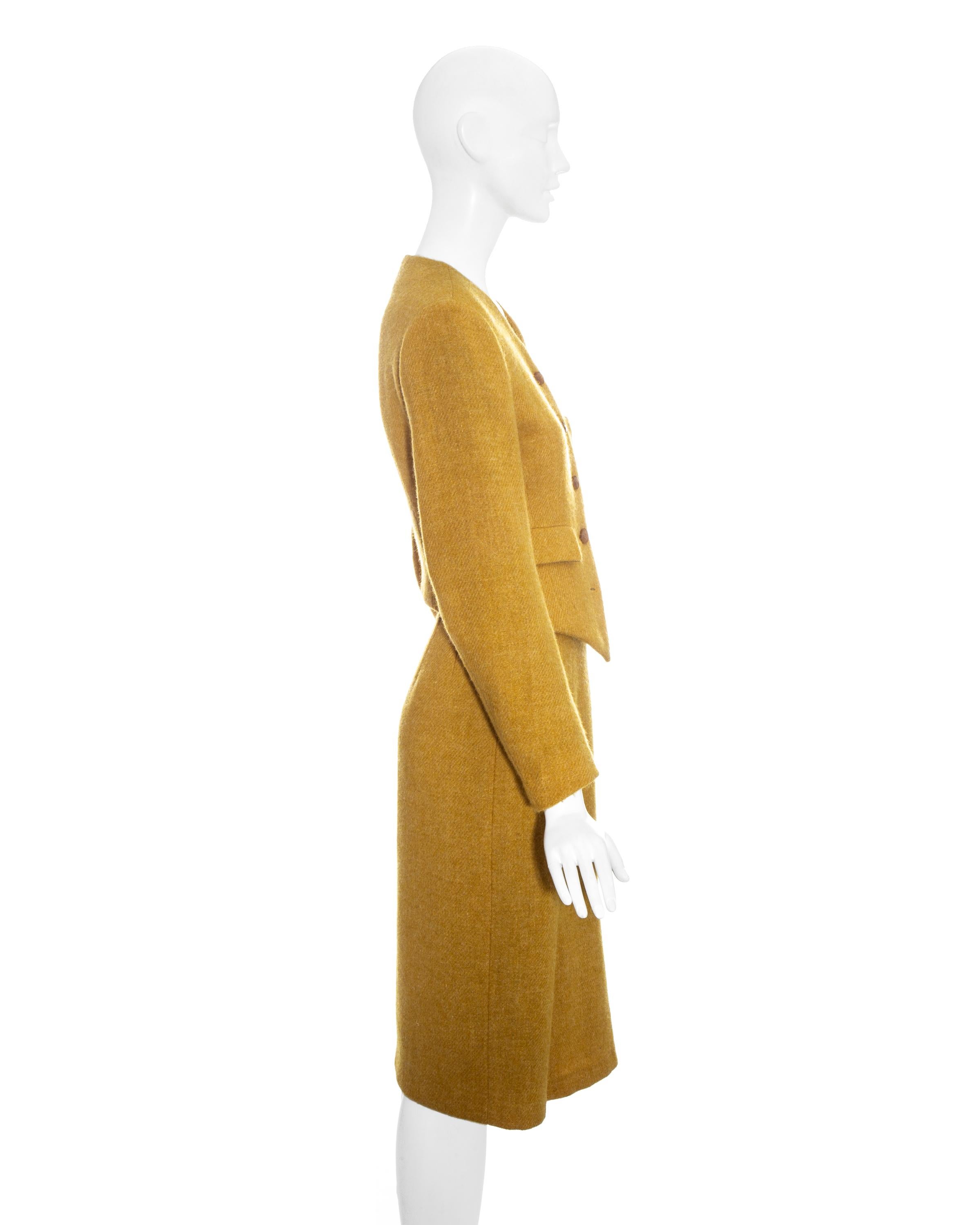 Yellow Vivienne Westwood yellow wool skirt suit fw 1994 For Sale