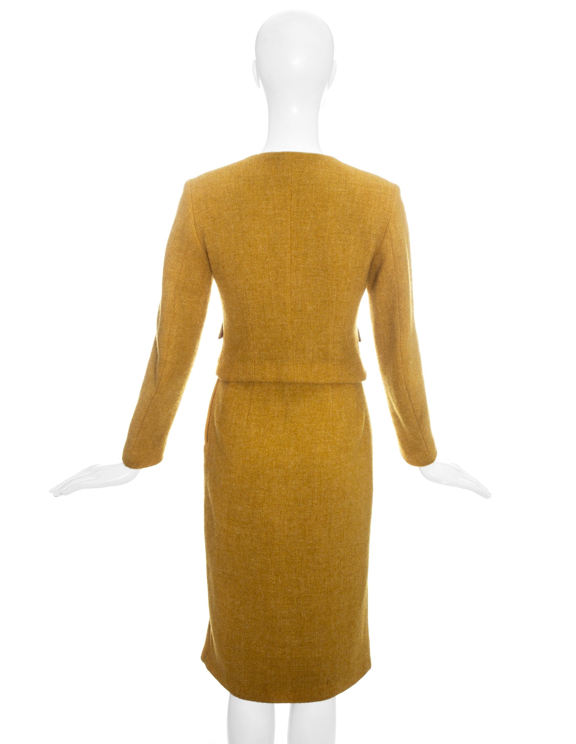 Vivienne Westwood yellow wool skirt suit fw 1994 In Good Condition For Sale In London, GB