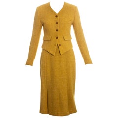 Used Vivienne Westwood yellow wool skirt suit fw 1994