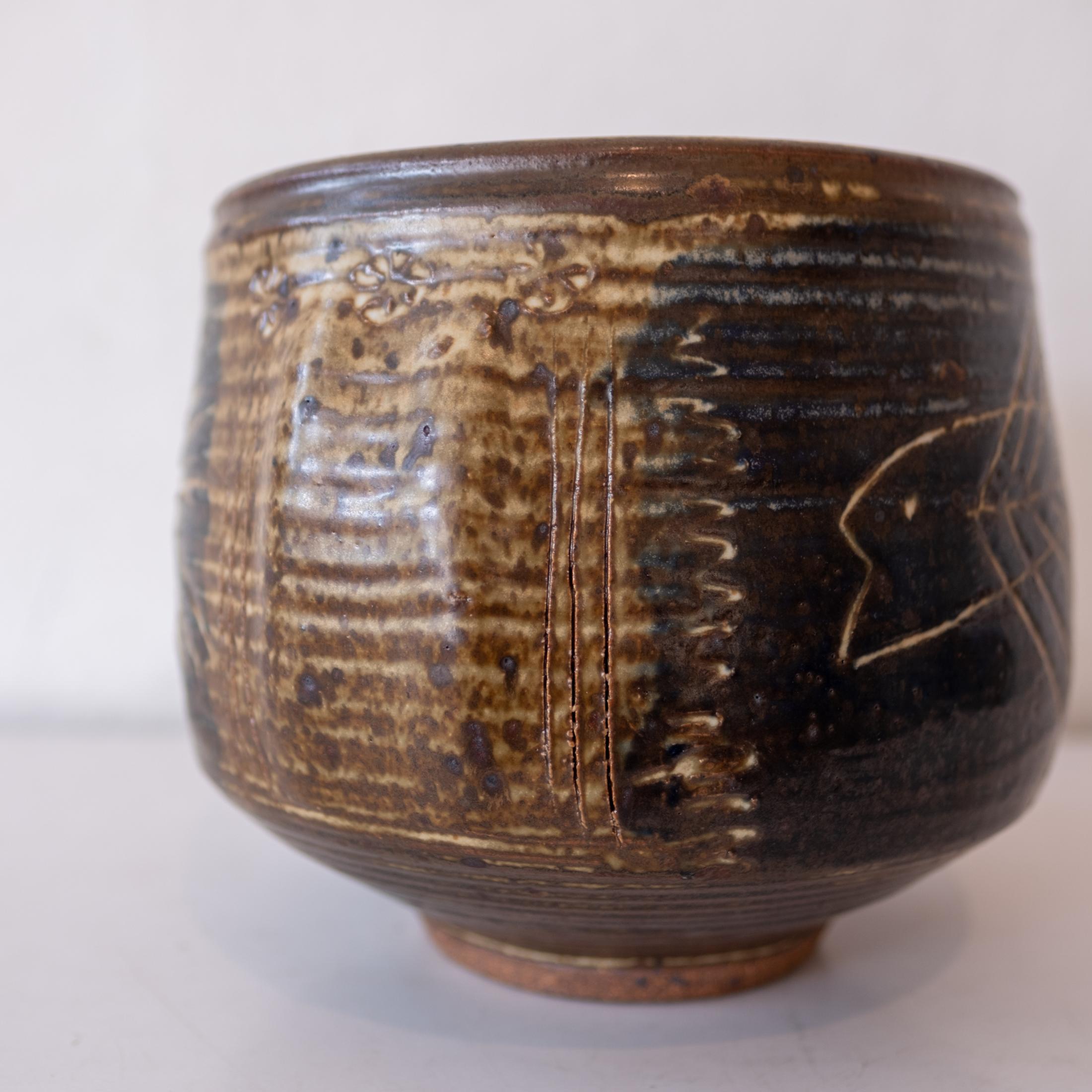 20th Century Vivika and Otto Heino Large Decorated Ceramic Bowl