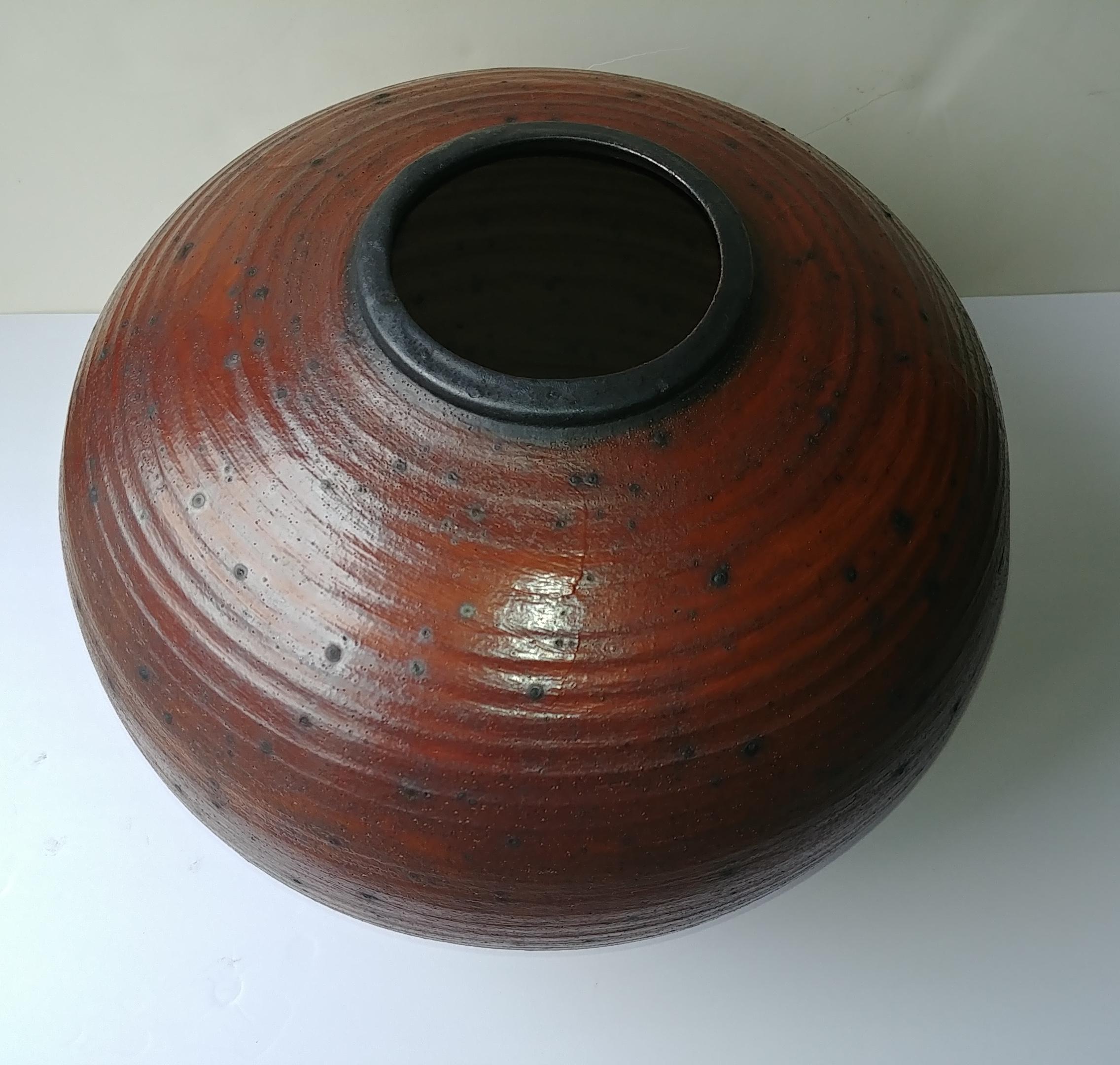 Hand-Crafted Vivika and Otto Heino Monumental Pottery /Ceramic Studio Vase, Signed, Dated For Sale