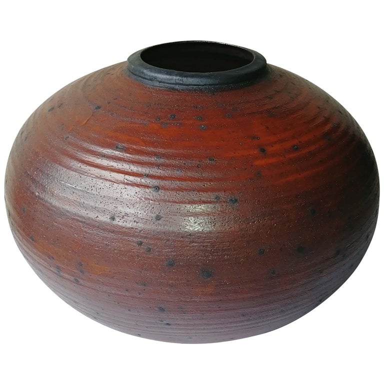 Vivika and Otto Heino Monumental Pottery /Ceramic Studio Vase, Signed, Dated For Sale