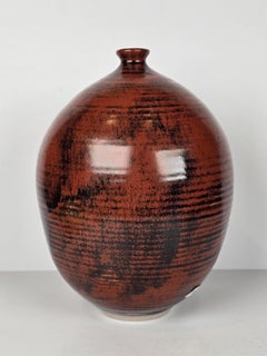 Vivika + Otto Heino Bulbous Striped Weed Pot Studio Pottery Vase Mid Century