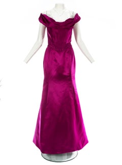 Vivivenne Westwood magenta satin corset and fishtail skirt, c. 1999