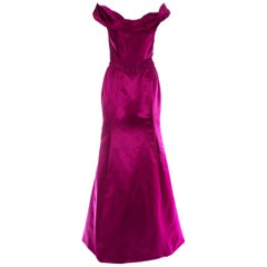 Vivivenne Westwood magenta satin corset and fishtail skirt, c. 1999