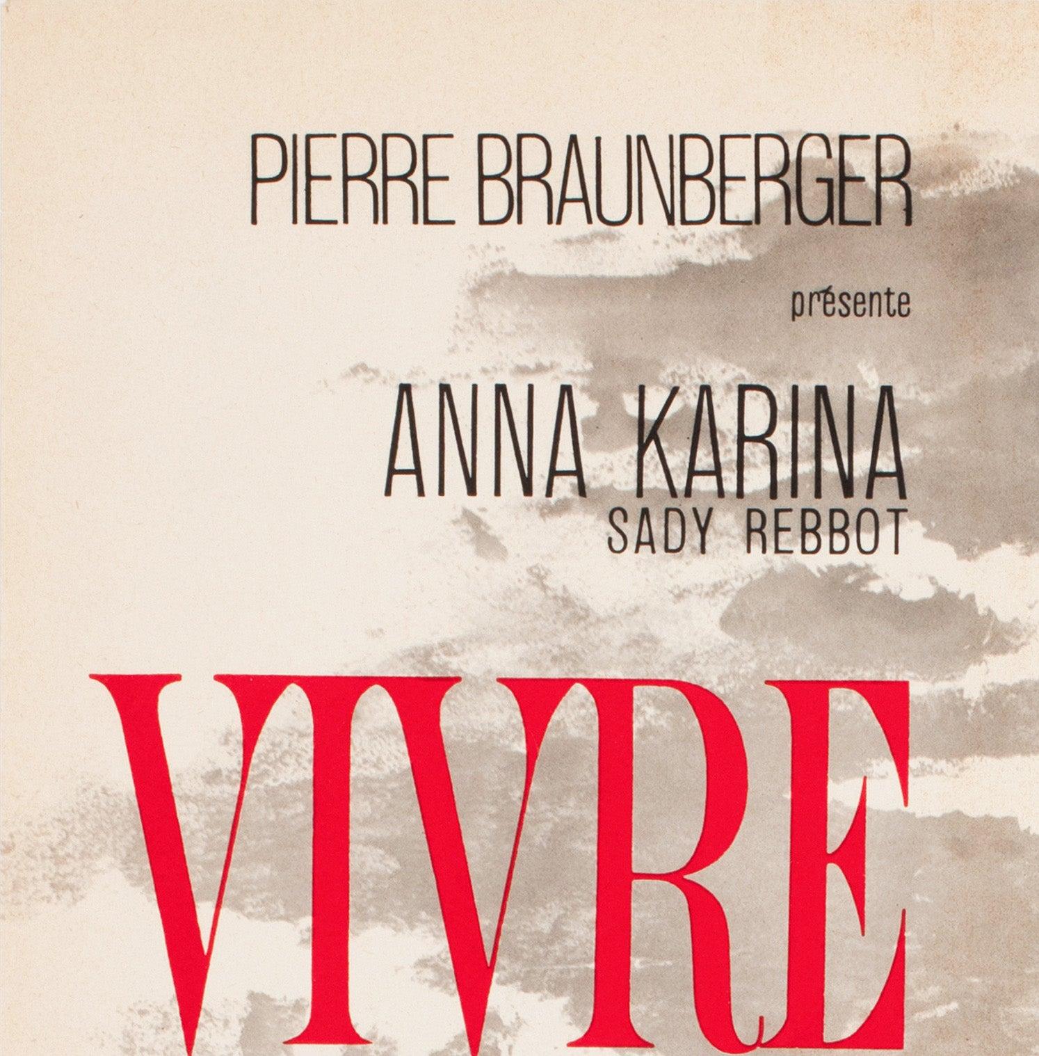 Vivre Sa Vie 1962 French Petite Film Poster, Vaissier In Good Condition For Sale In Bath, Somerset