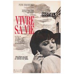 Vivre Sa Vie 1962 Pequeño cartel de cine francés, Vaissier