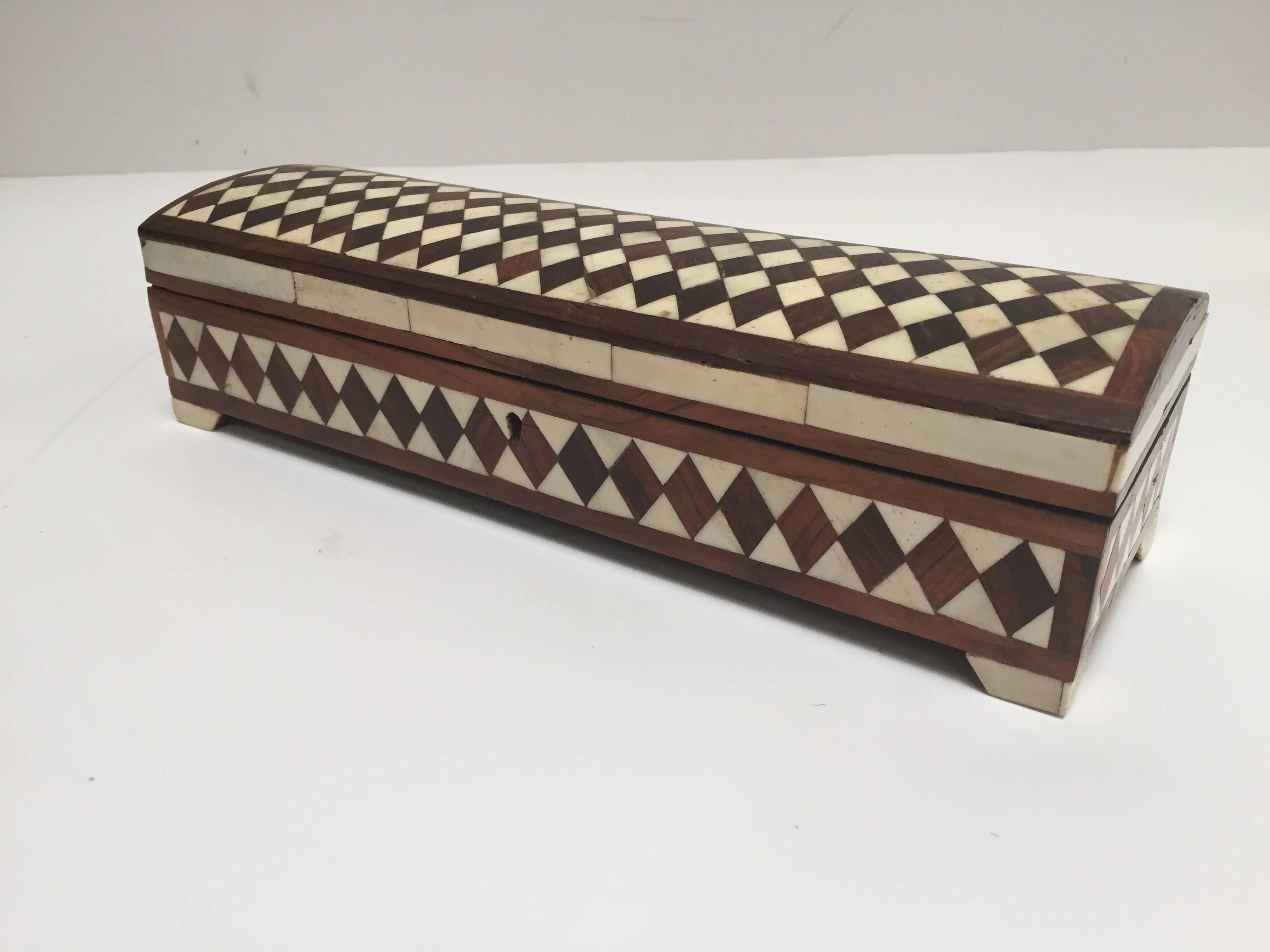 Inlay Vizagapatam Anglo-Indian Rectangular Box with Bone Inlaid For Sale